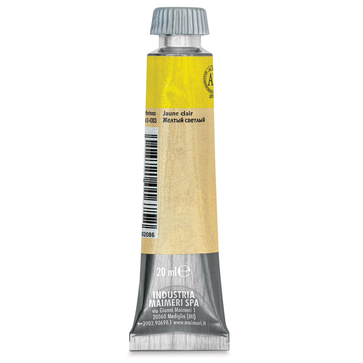 Maimeri Artist Gouache - Light Yellow, 20 ml tube back