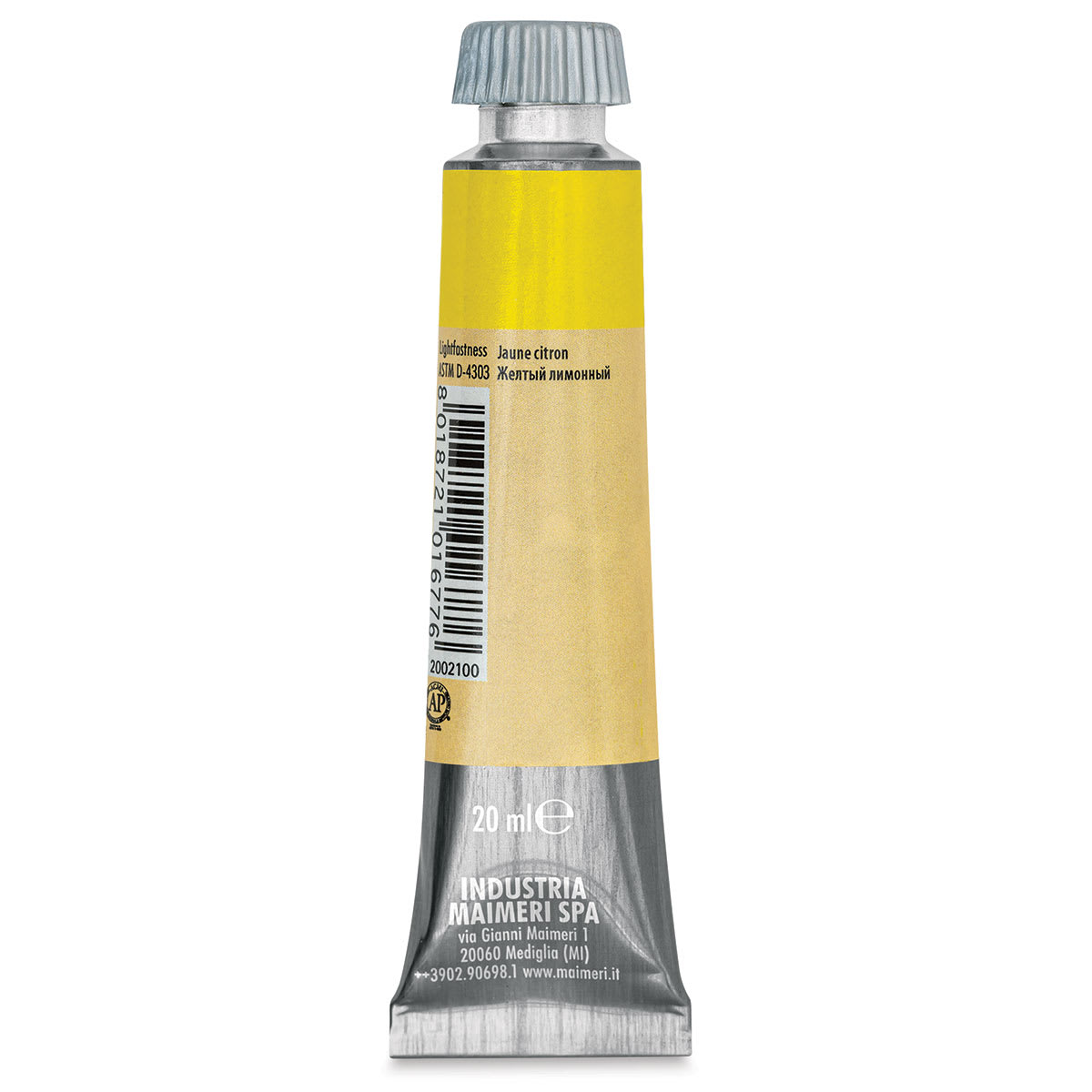 Maimeri Artist Gouache - Lemon Yellow, 20 ml  tube back
