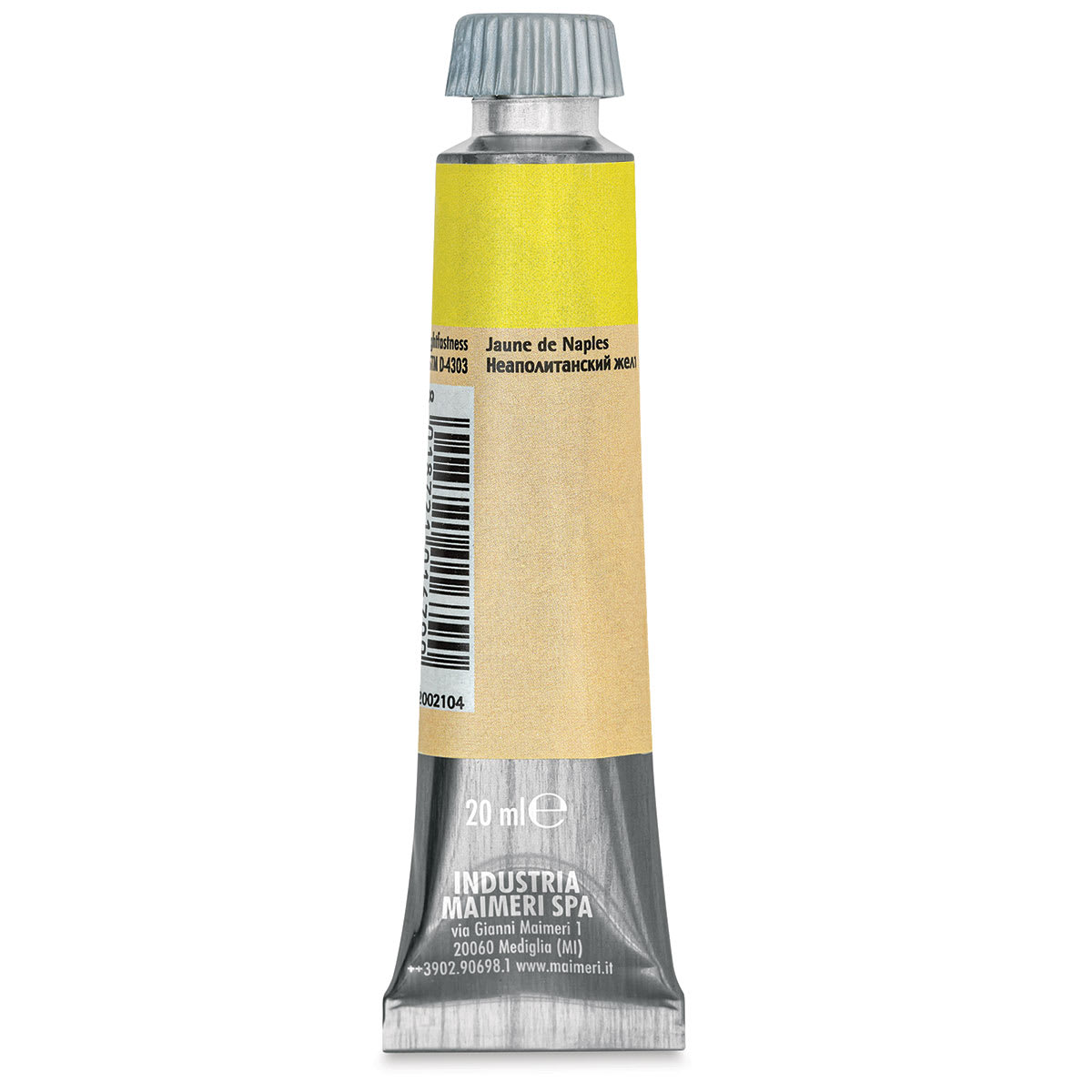 Maimeri Artist Gouache - Naples Yellow, 20 ml  tube back