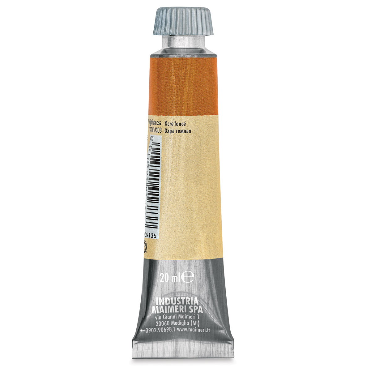 Maimeri Artist Gouache - Deep Ochre, 20 ml  tube back