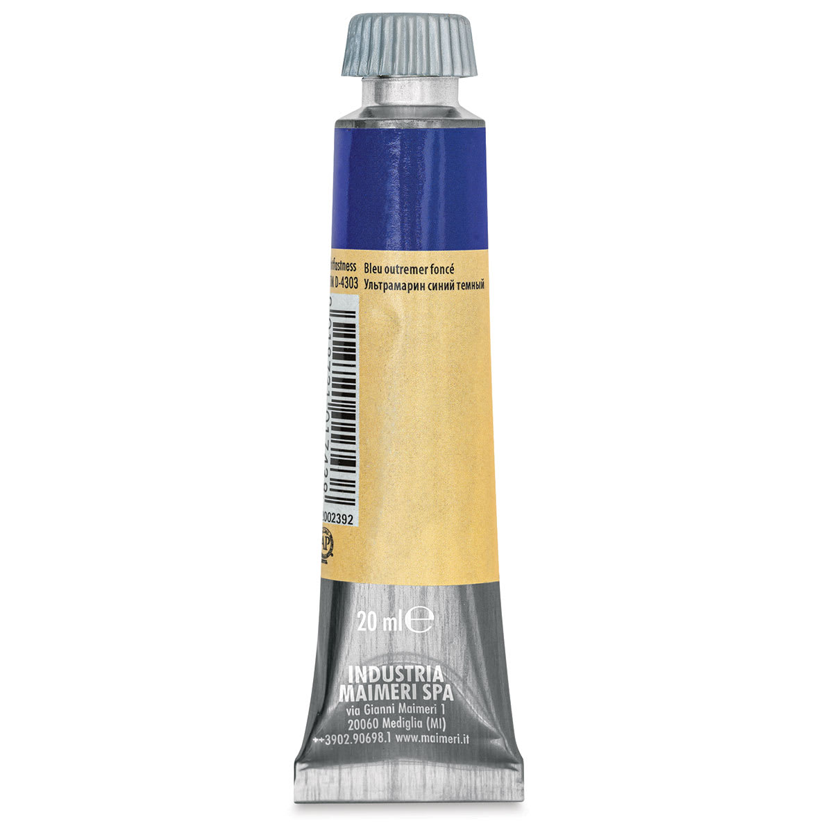 Maimeri Artist Gouache - Ultramarine Deep, 20 ml tube back