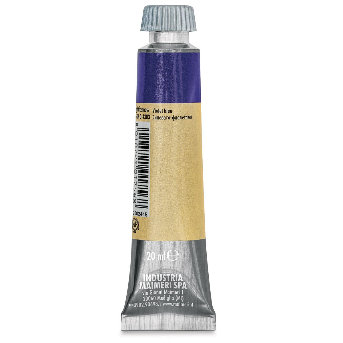 Maimeri Artist Gouache - Blueish Violet, 20 ml tube back