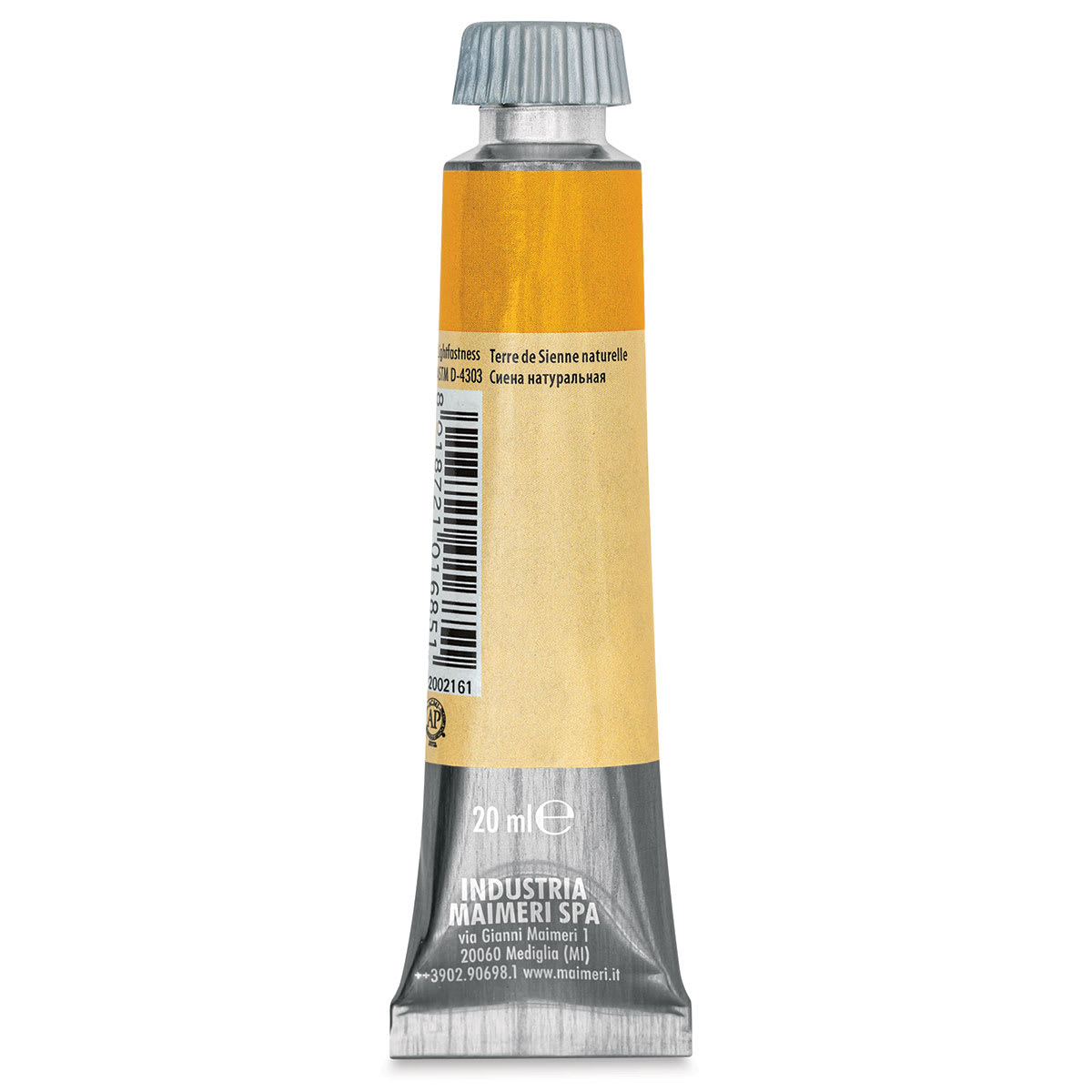 Maimeri Artist Gouache - Raw Sienna, 20 ml tube back
