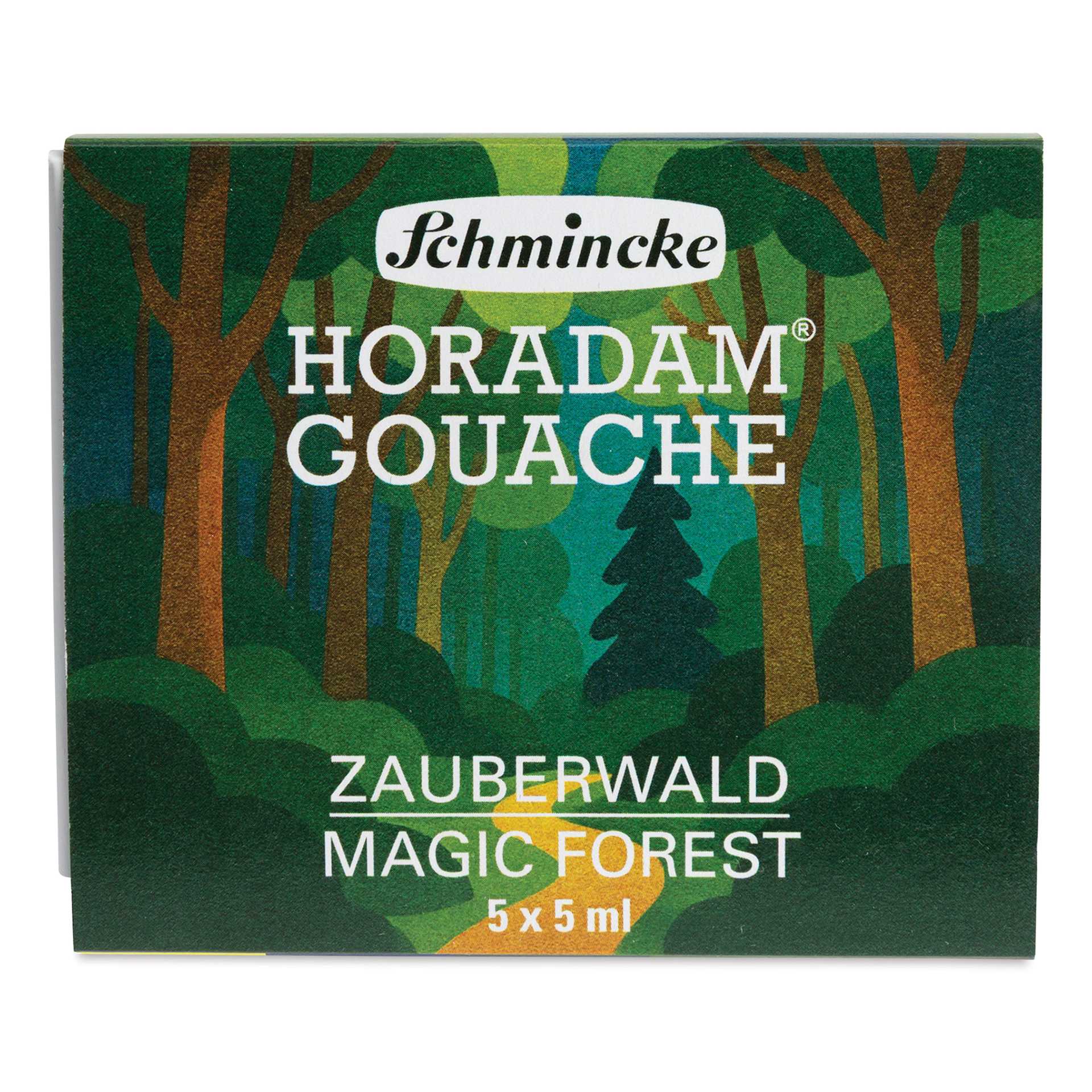 Schmincke Horadam Artist Gouache - Set of 6, Magic Forest, 5 ml tube top of packaging