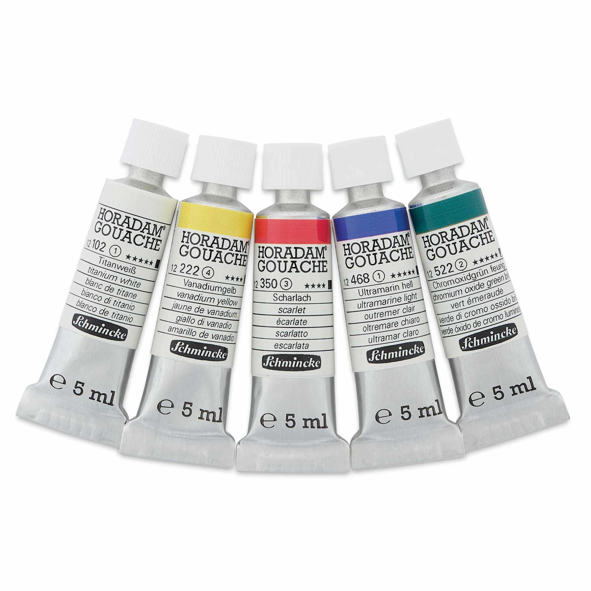 Schmincke Horadam Artist Gouache - BLICK Exclusive, Set of 5, 5 ml tubes out of package