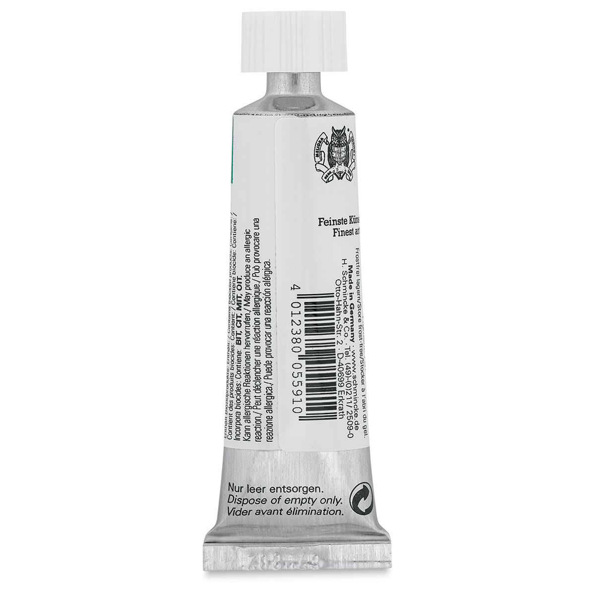 Schmincke Horadam Artist Gouache - Helio Green Blueish, 15 ml tube back