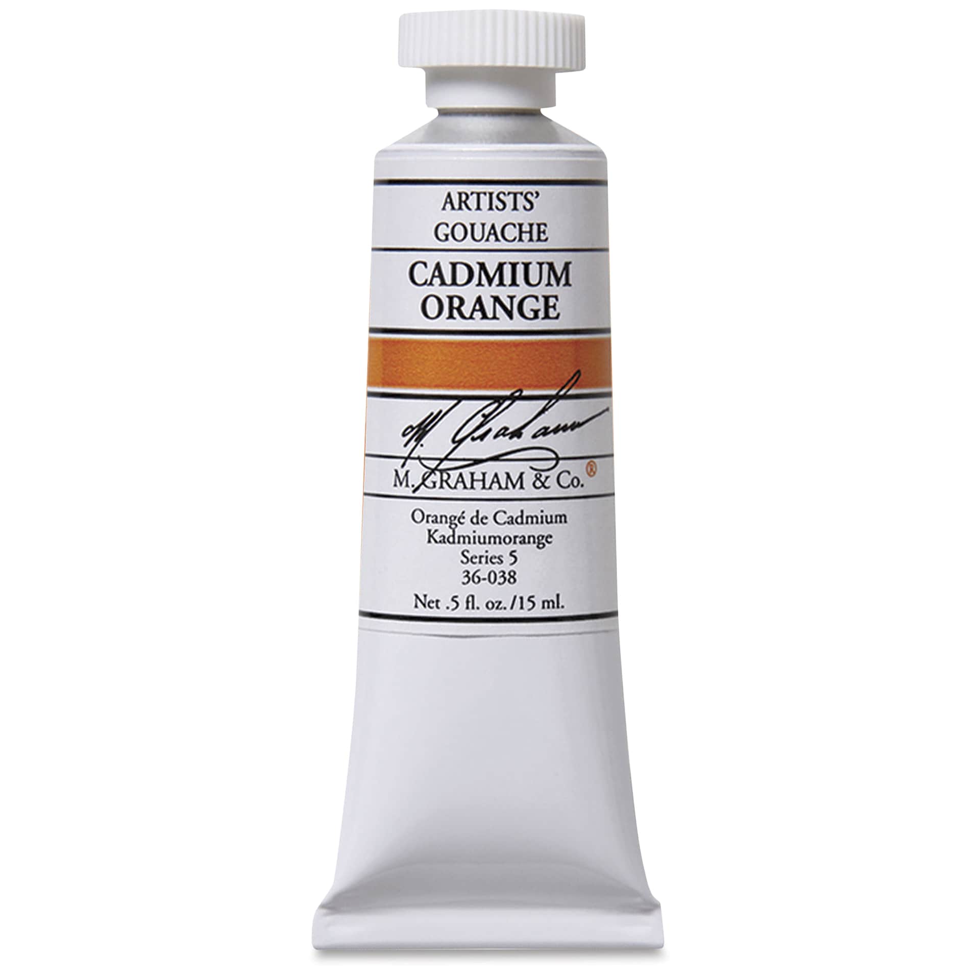 M. Graham Artists' Gouache - Cadmium Orange, 15 ml tube