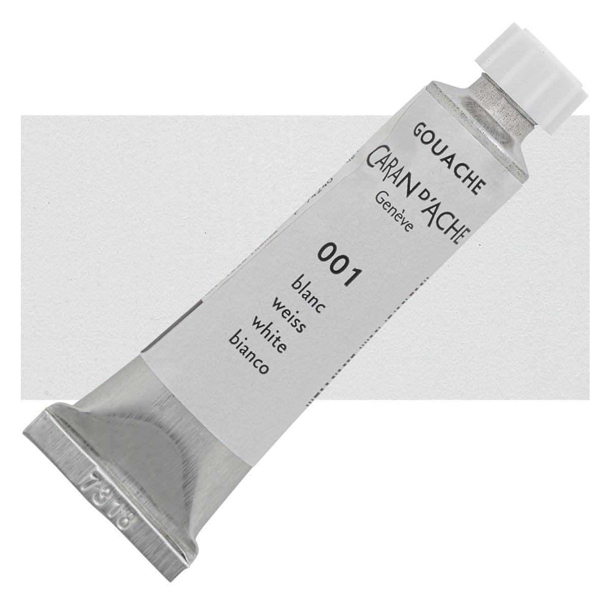 Caran d'Ache Studio Gouache - White, 10 ml, Tube and swatch