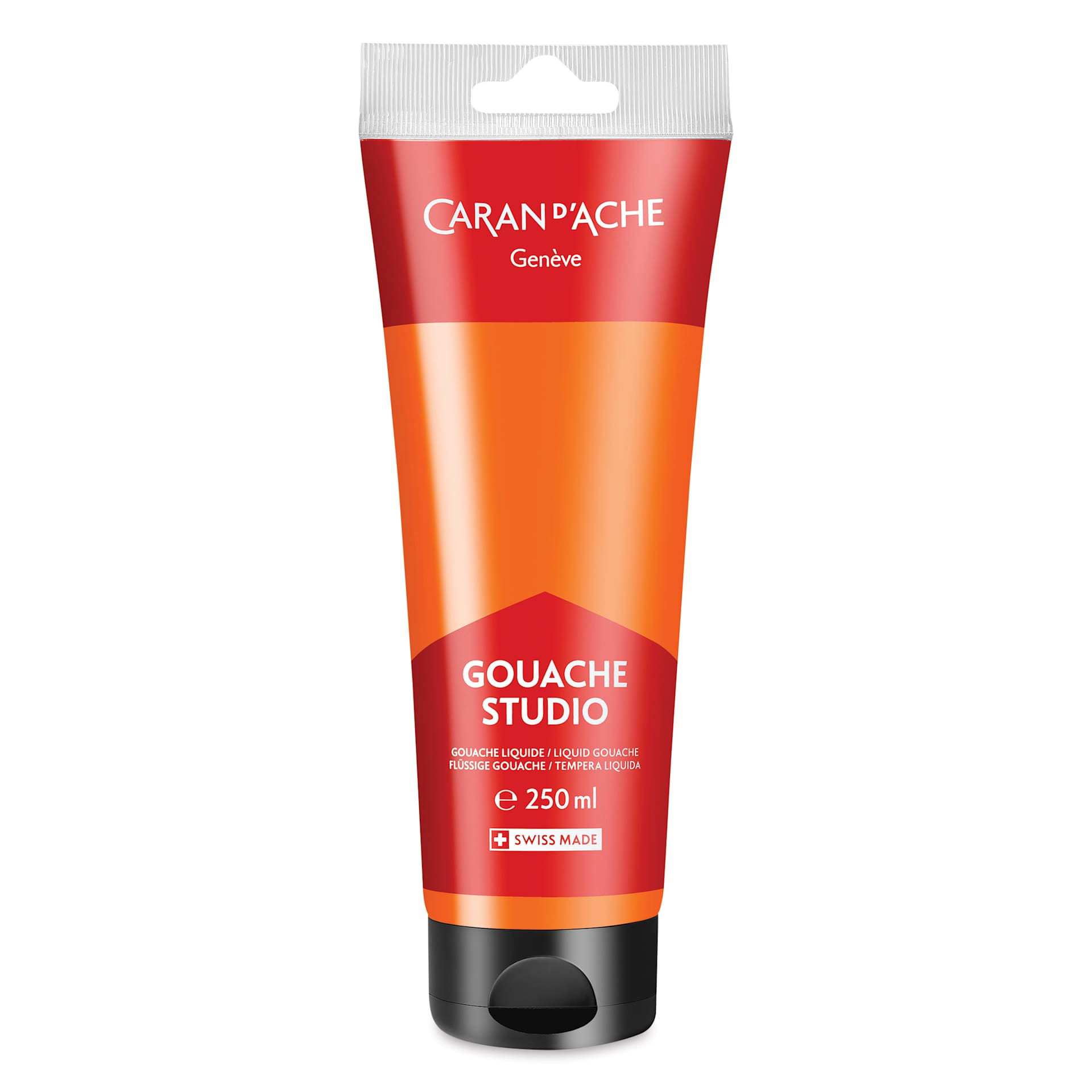 Caran d'Ache Studio Gouache - Fluorescent Orange, 250 ml, Tube