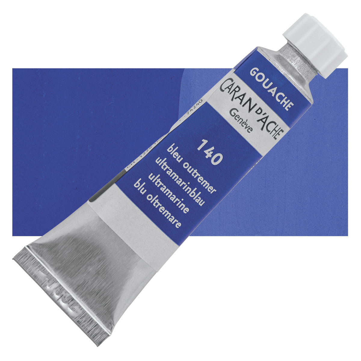 Caran d'Ache Studio Gouache - Ultramarine, 10 ml, Tube and swatch