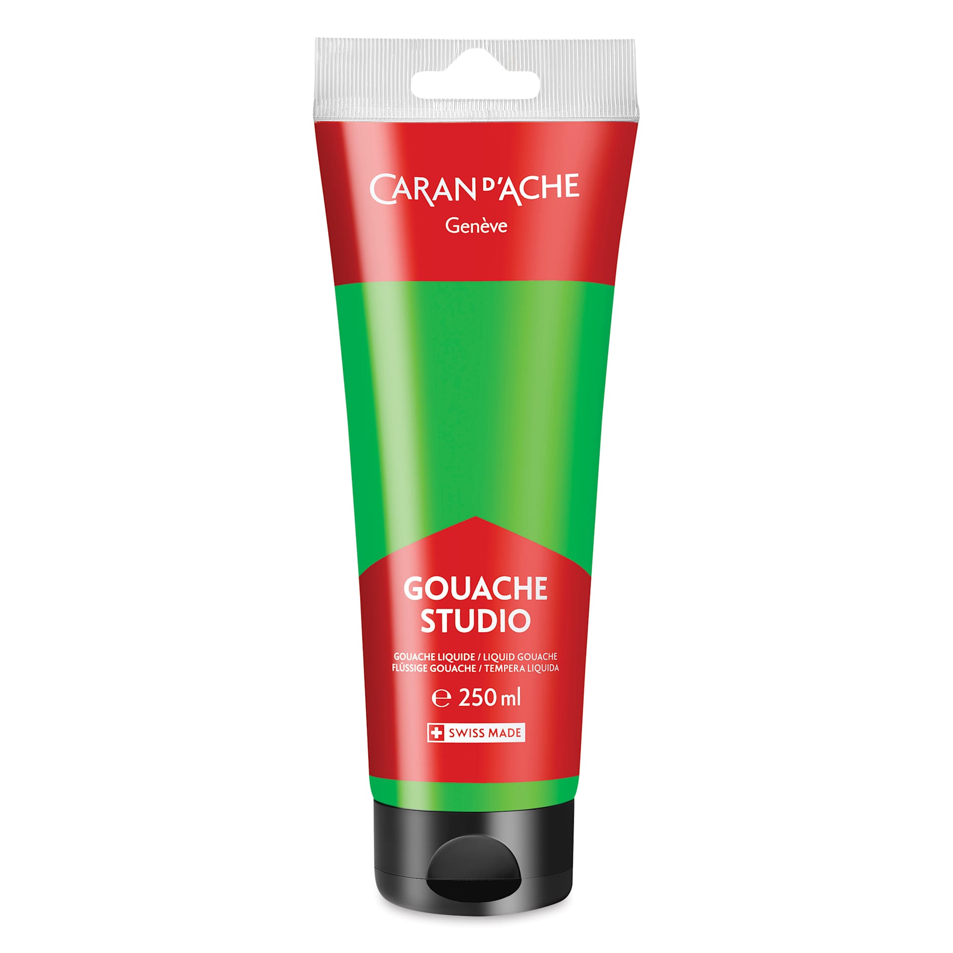 Caran d'Ache Studio Gouache - Fluorescent Yellow Green, 250 ml, Tube
