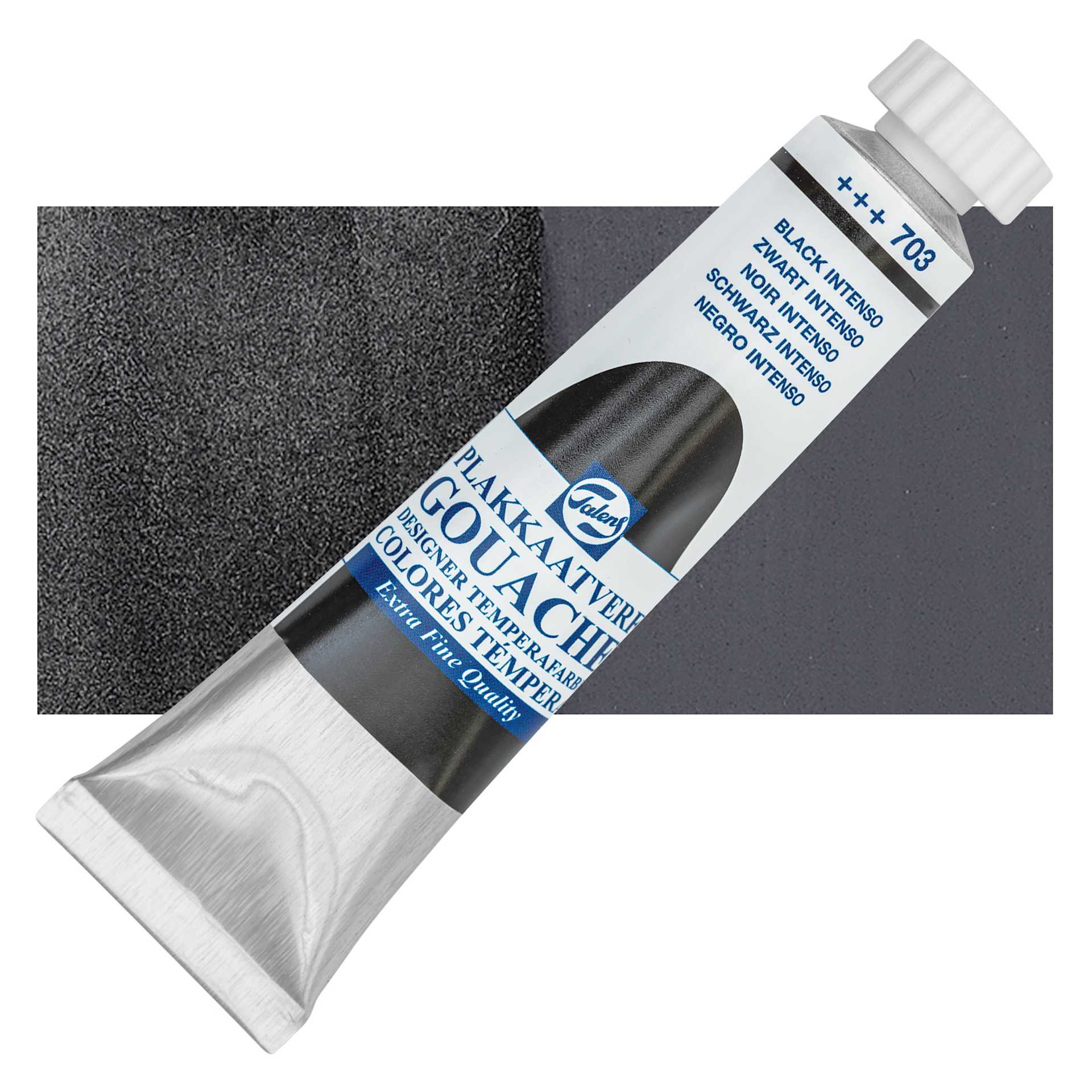 Royal Talens Gouache - Black Intenso, 20 ml tube and swatch