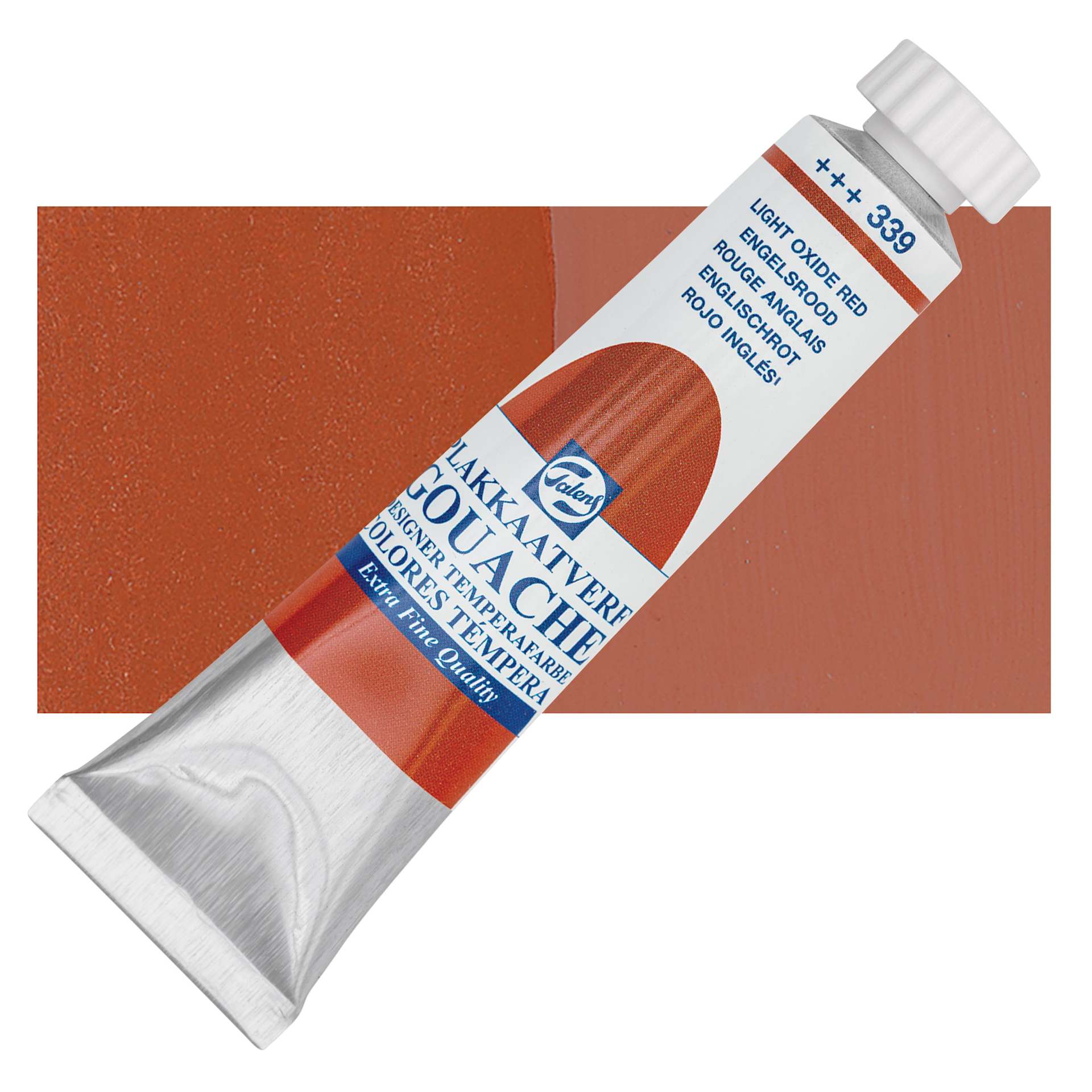 Royal Talens Gouache - Light Oxide Red, 20 ml tube and swatch