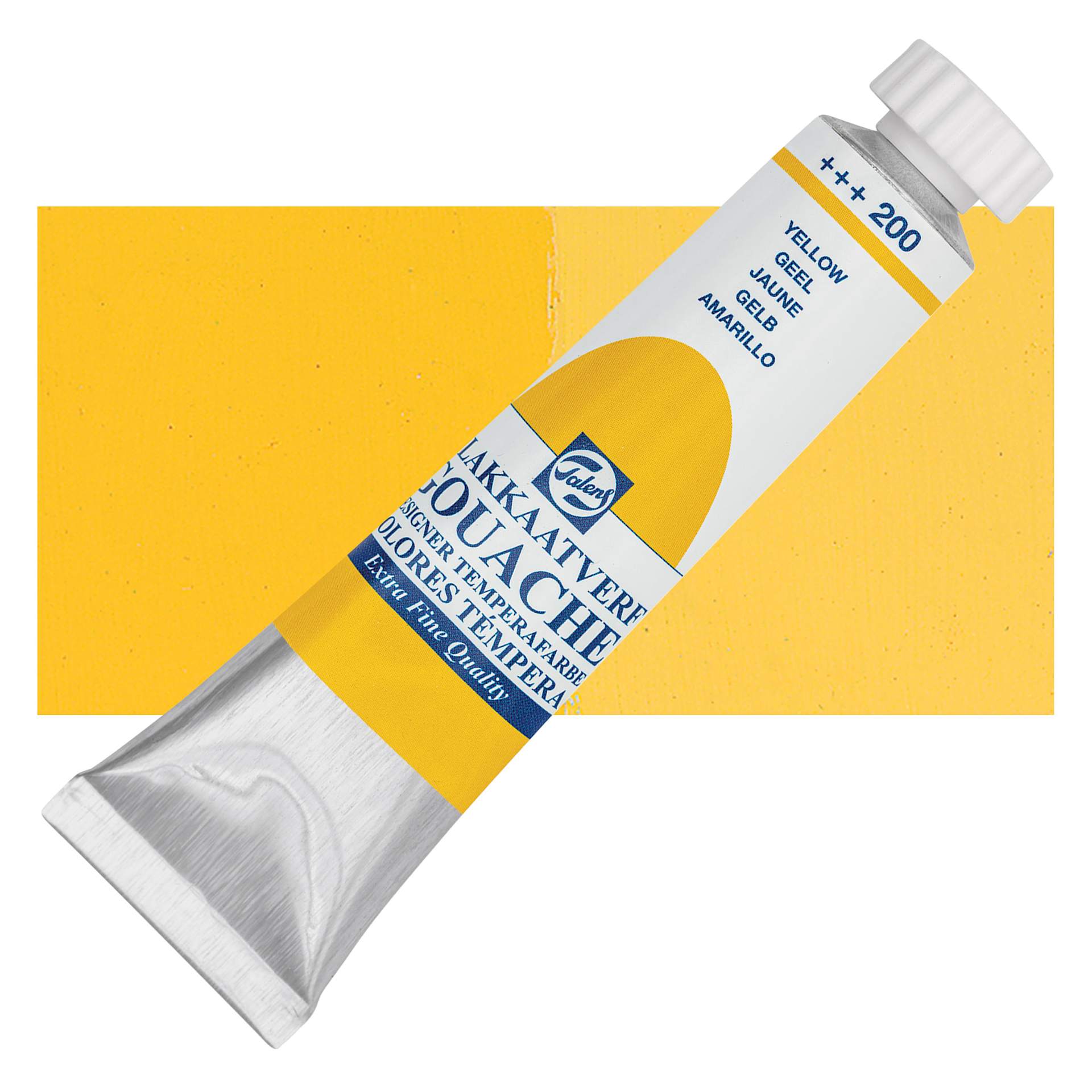 Royal Talens Gouache - Yellow, 20 ml tube and swatch