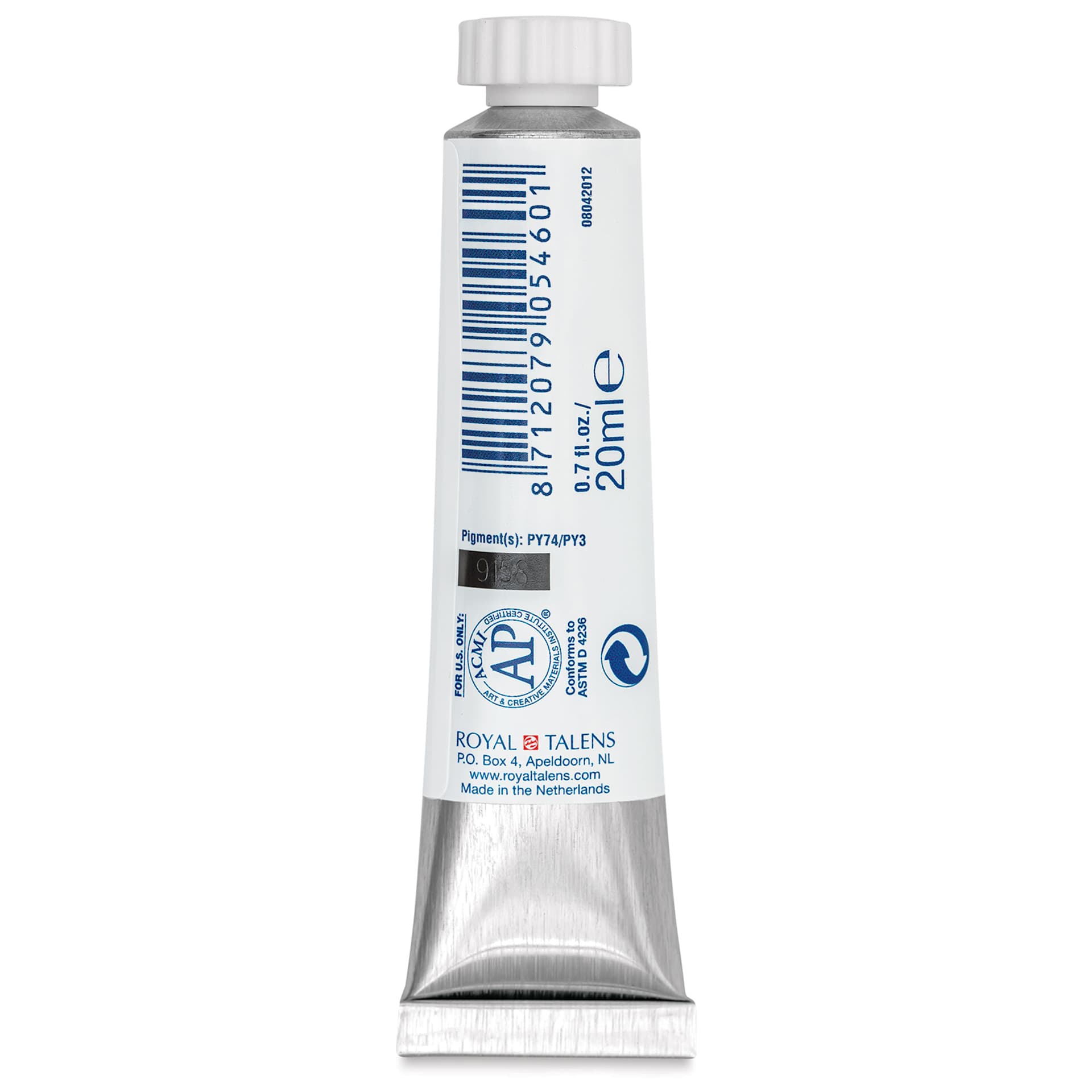 Royal Talens Gouache - Light Yellow, 20 ml tube back
