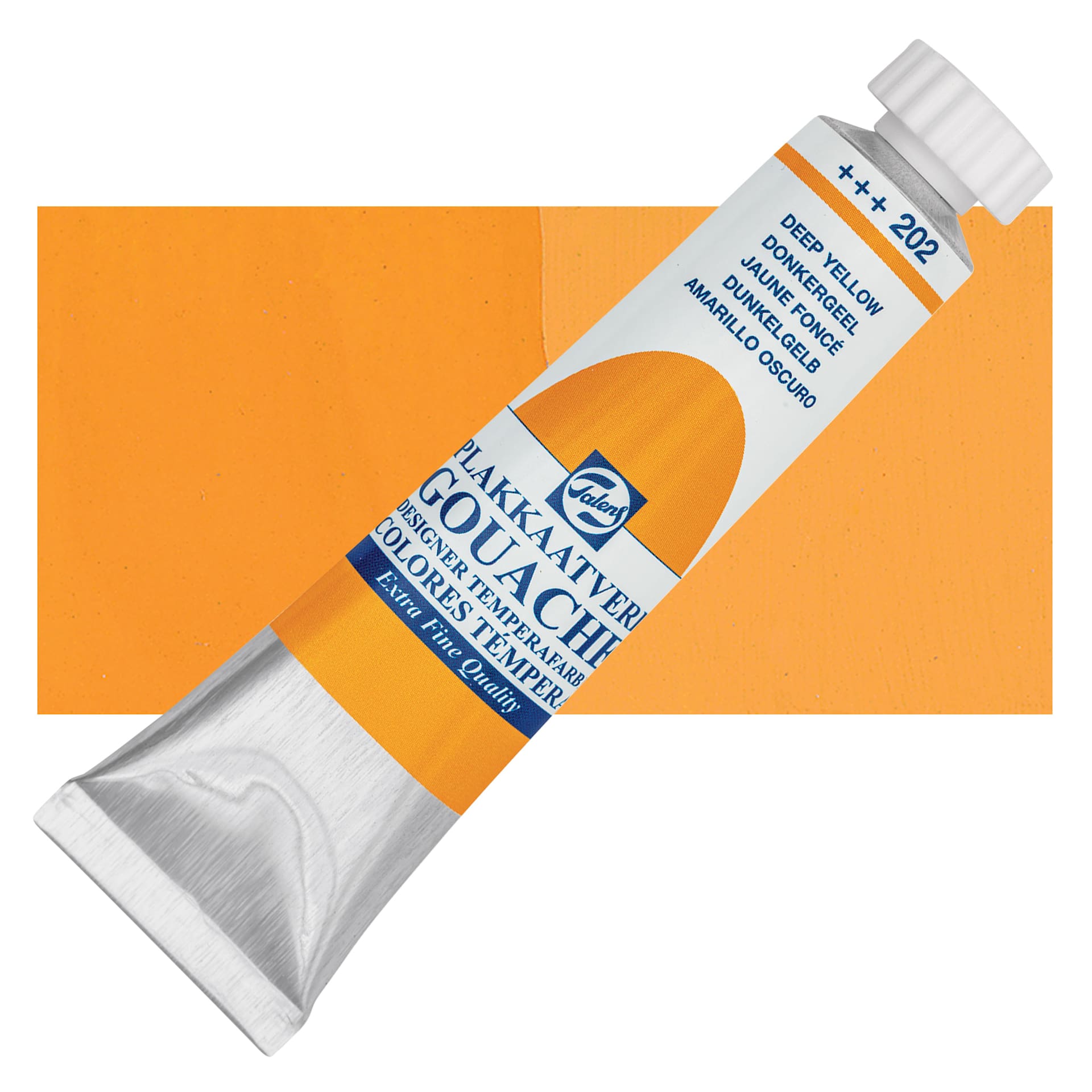 Royal Talens Gouache - Deep Yellow, 20 ml tube and swatch
