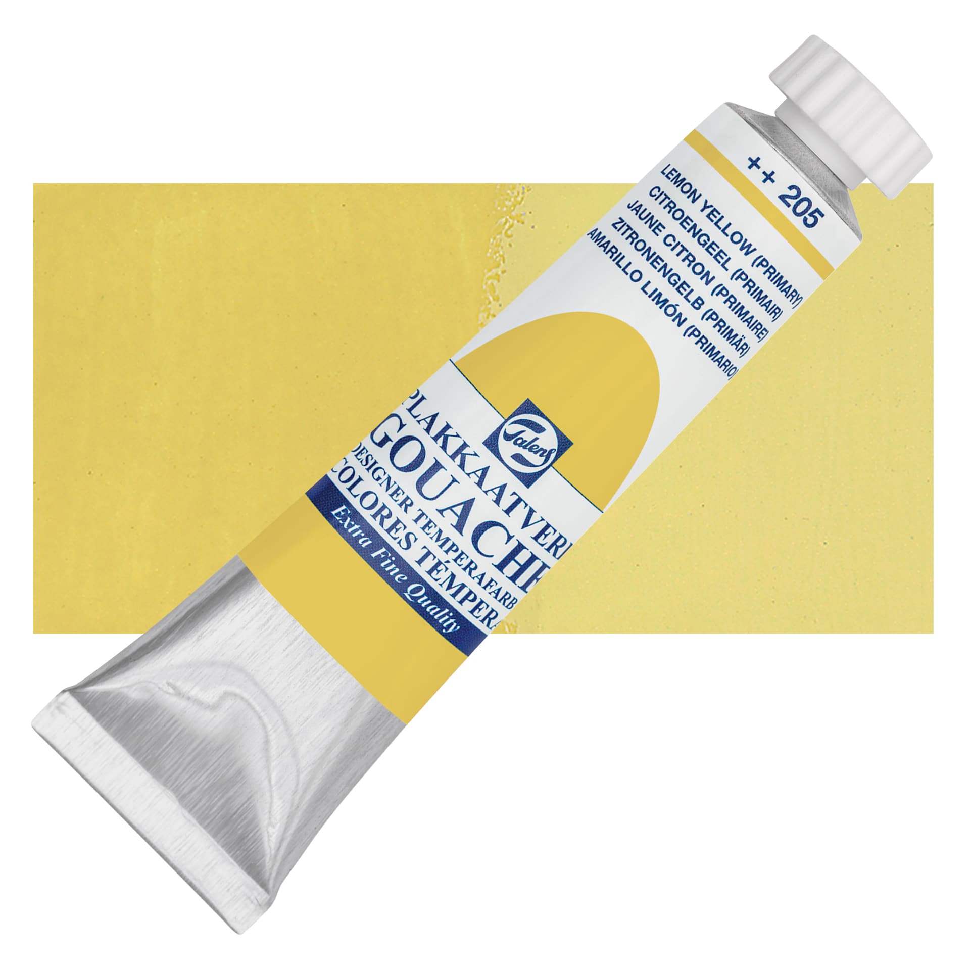 Royal Talens Gouache - Lemon Yellow, 20 ml tube and swatch