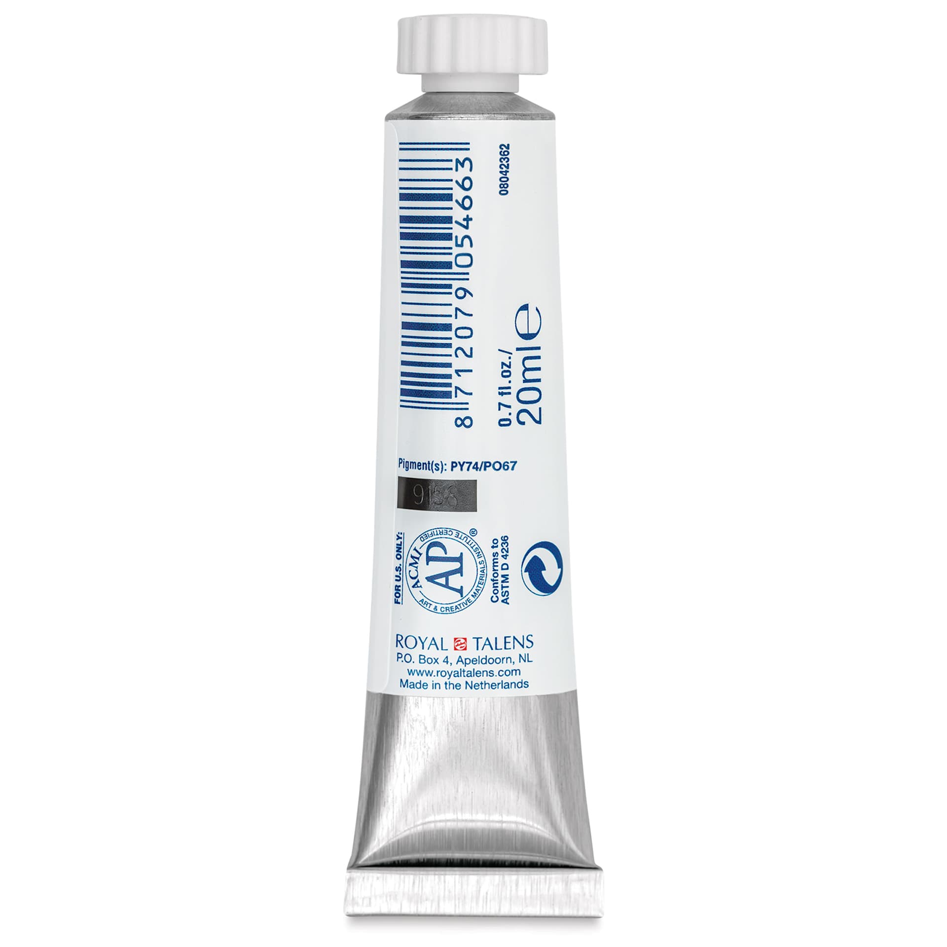 Royal Talens Gouache - Light Orange, 20 ml tube back