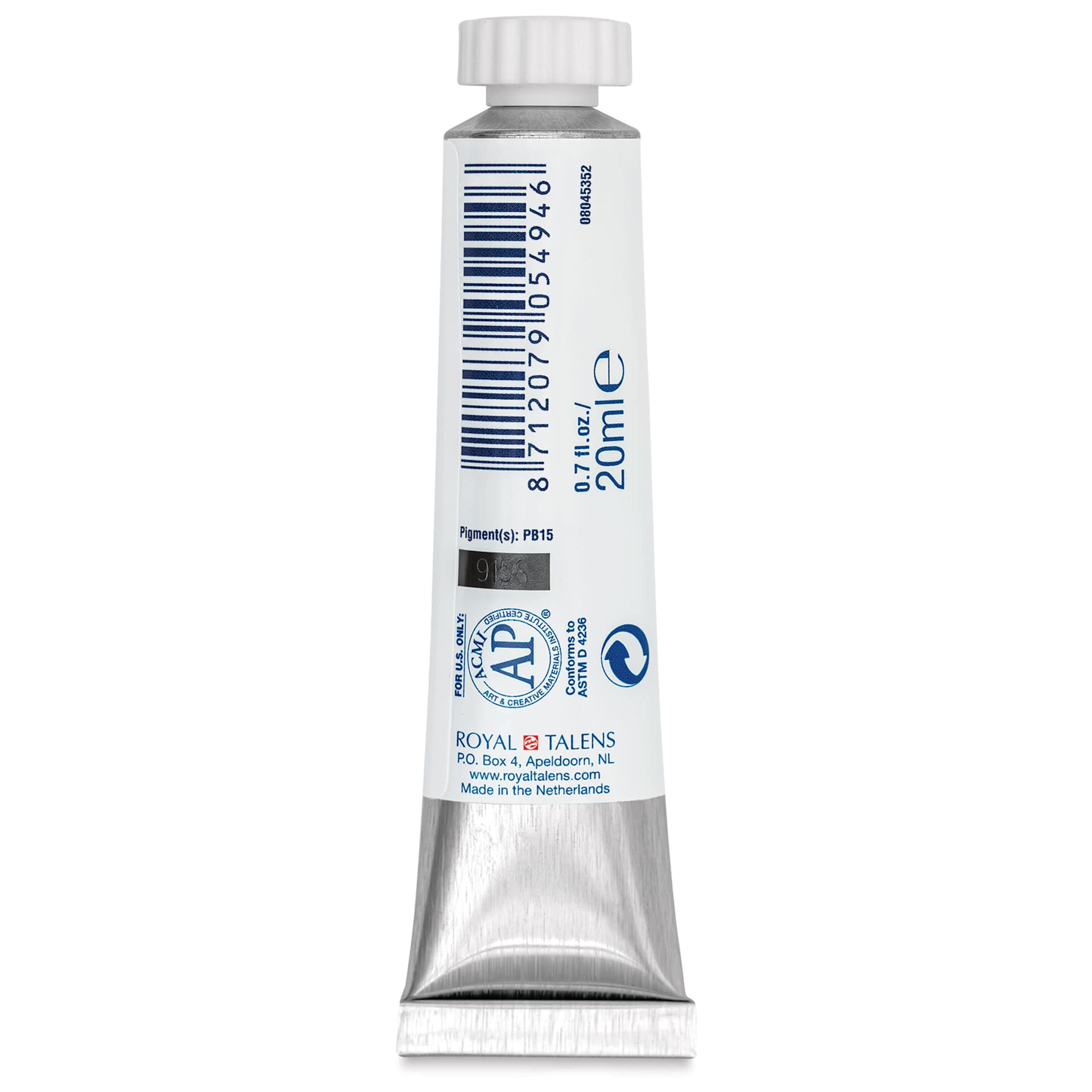 Royal Talens Gouache - Cerulean Blue, 20 ml tube back