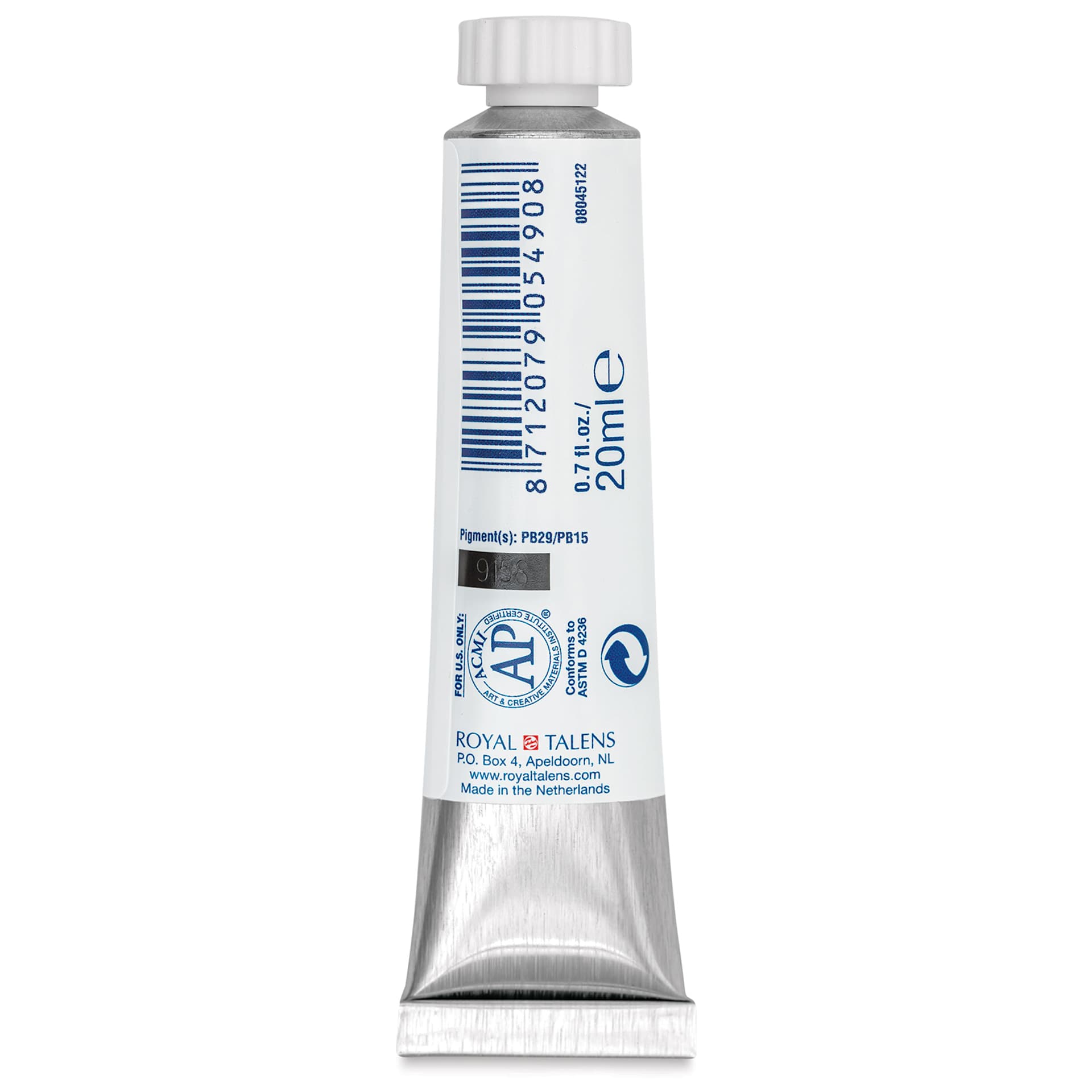 Royal Talens Gouache - Cobalt Blue, 20 ml tube back