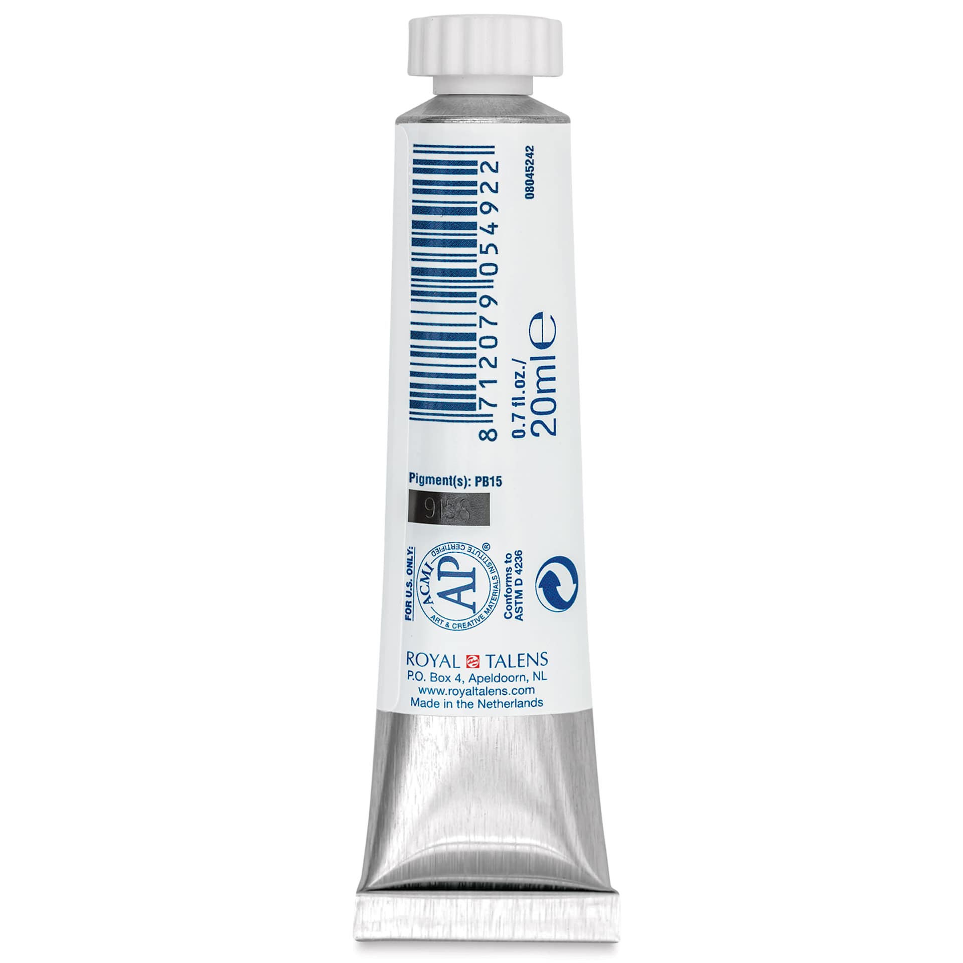Royal Talens Gouache - Orient Blue, 20 ml tube back