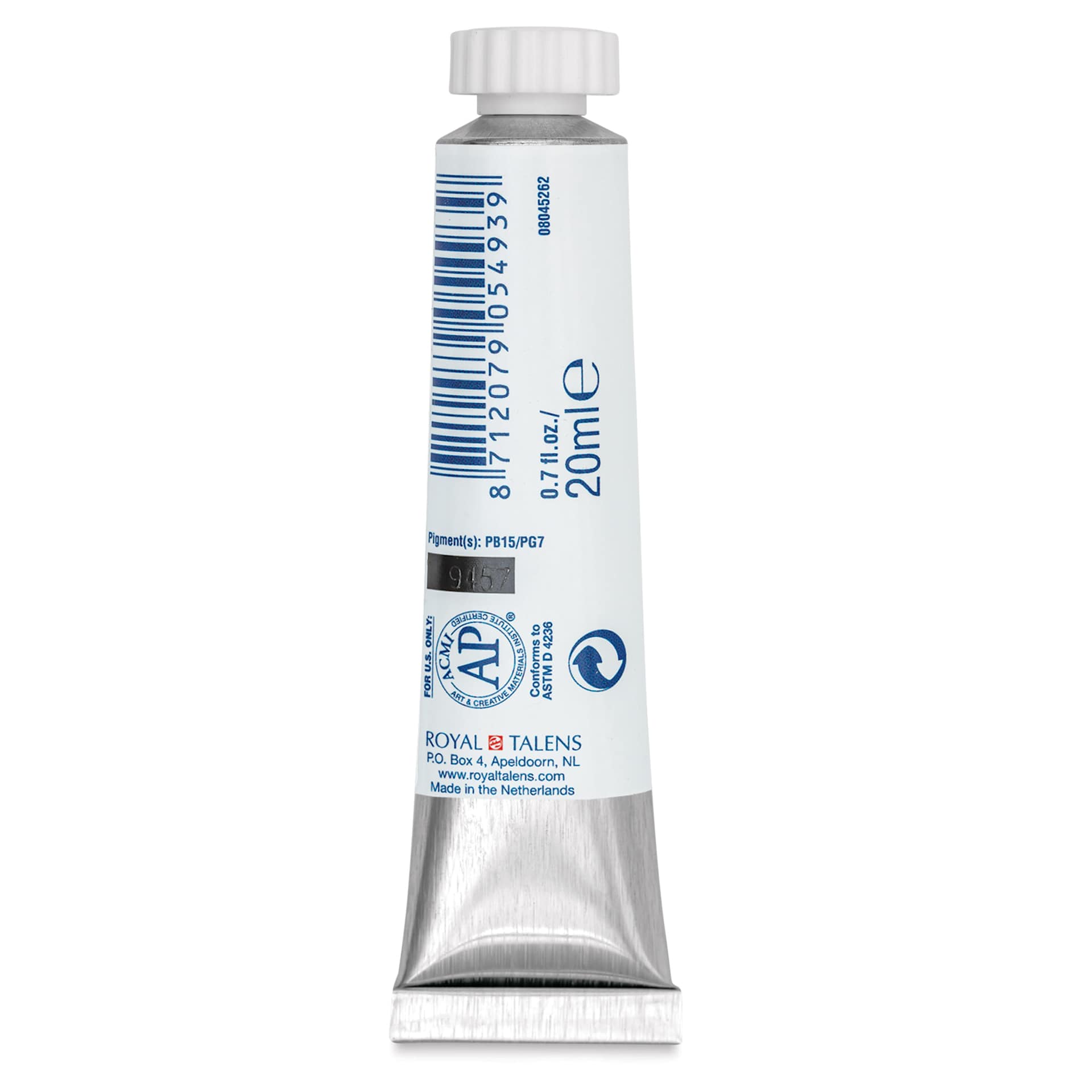 Royal Talens Gouache - Azure Blue, 20 ml tube back