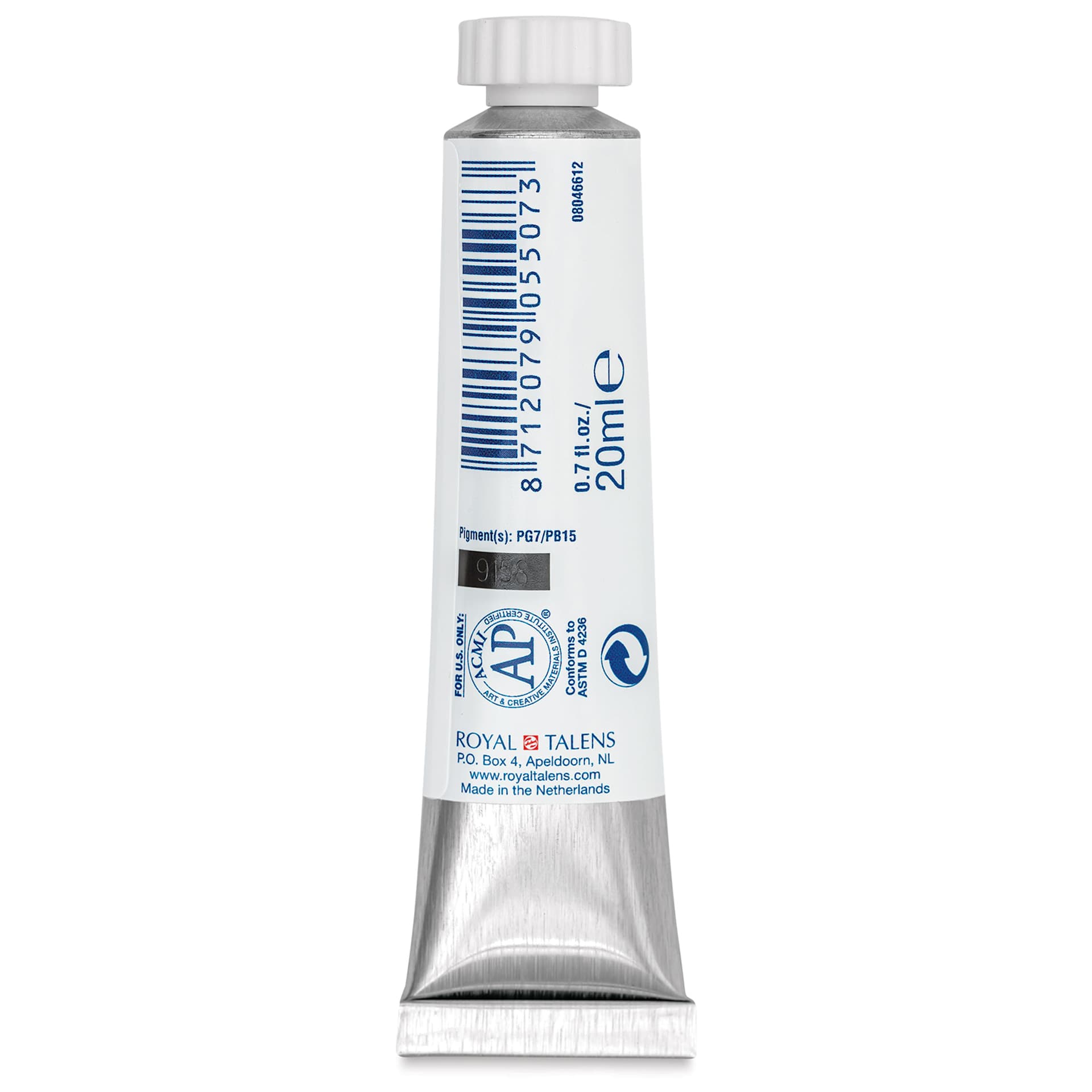 Royal Talens Gouache - Turquoise Green, 20 ml tube back