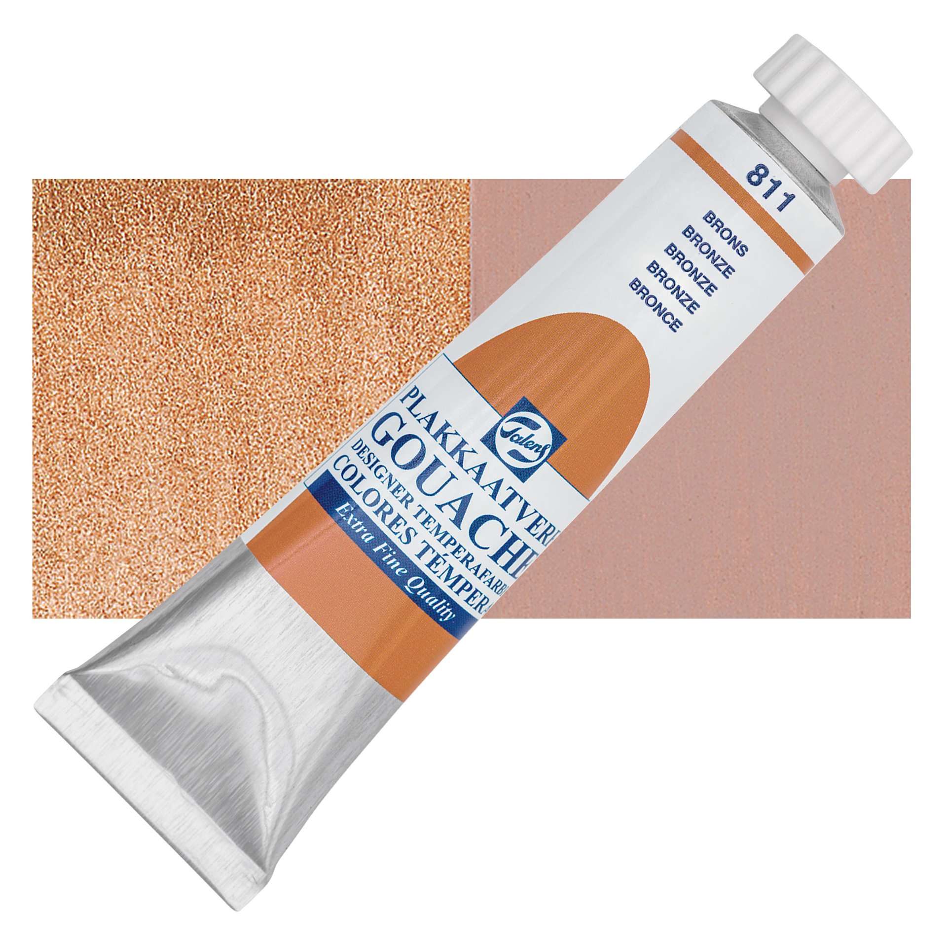 Royal Talens Gouache - Bronze, 20 ml tube and swatch