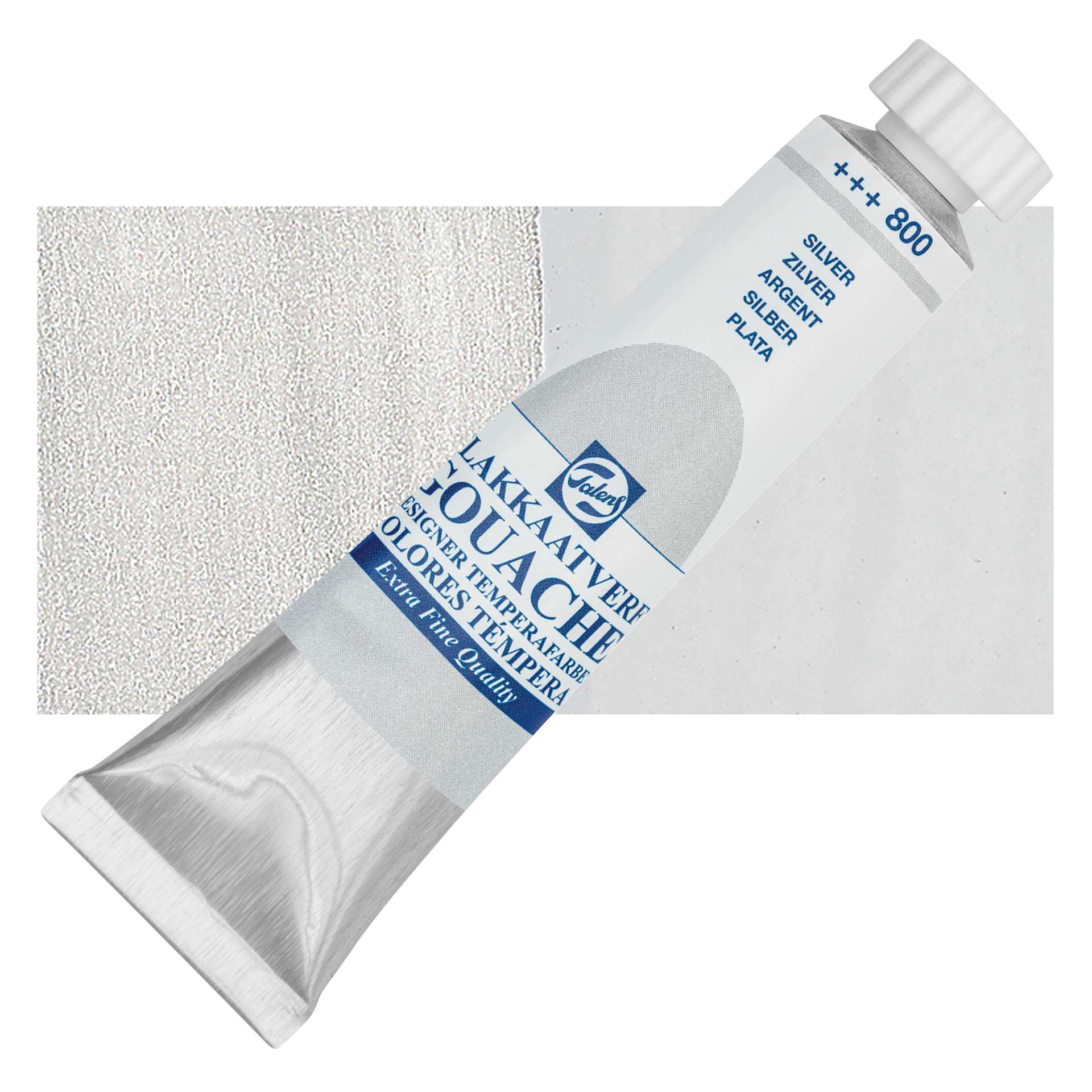 Royal Talens Gouache - Silver, 20 ml tube and swatch