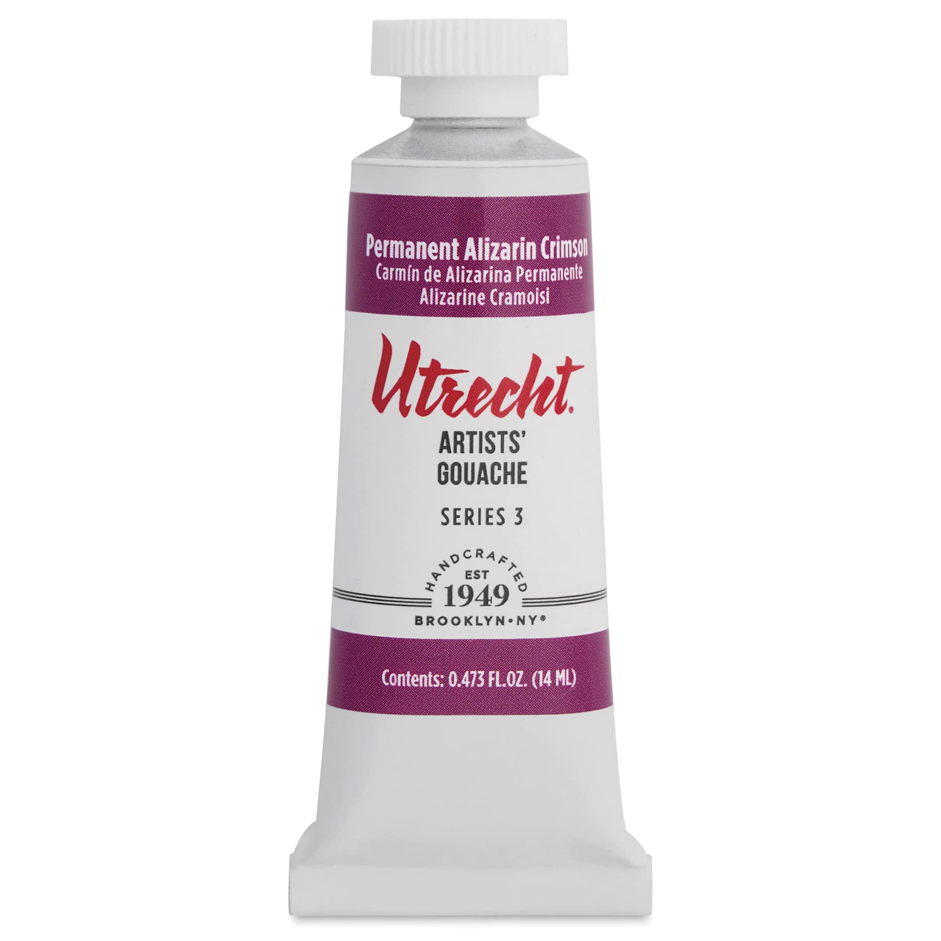 Utrecht Artists' Gouache - Permanent Alizarin Crimson, 14 ml tube