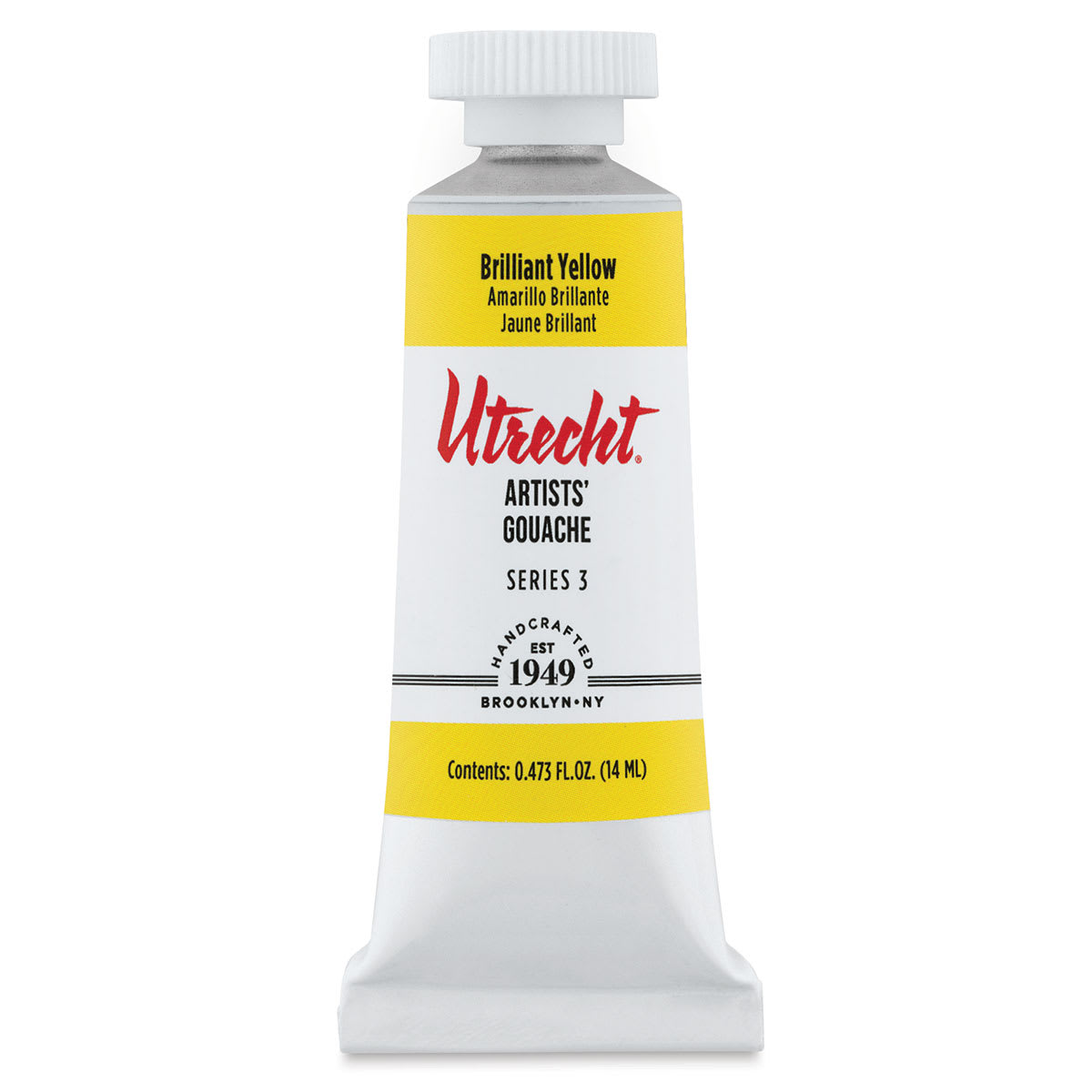 Utrecht Artists' Gouache - Brilliant Yellow, 14 ml, Tube (Front)