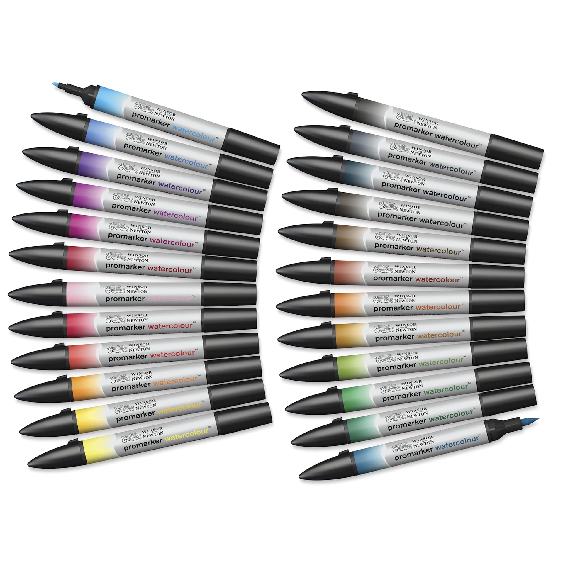 Winsor & Newton Promarker Watercolor Markers - Basic Colors, Set of 24
