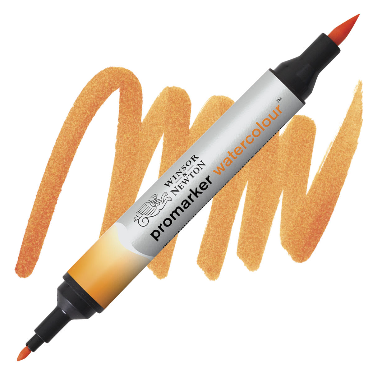 Winsor & Newton Promarker Watercolor Marker - Cadmium Orange Hue marker and swatch