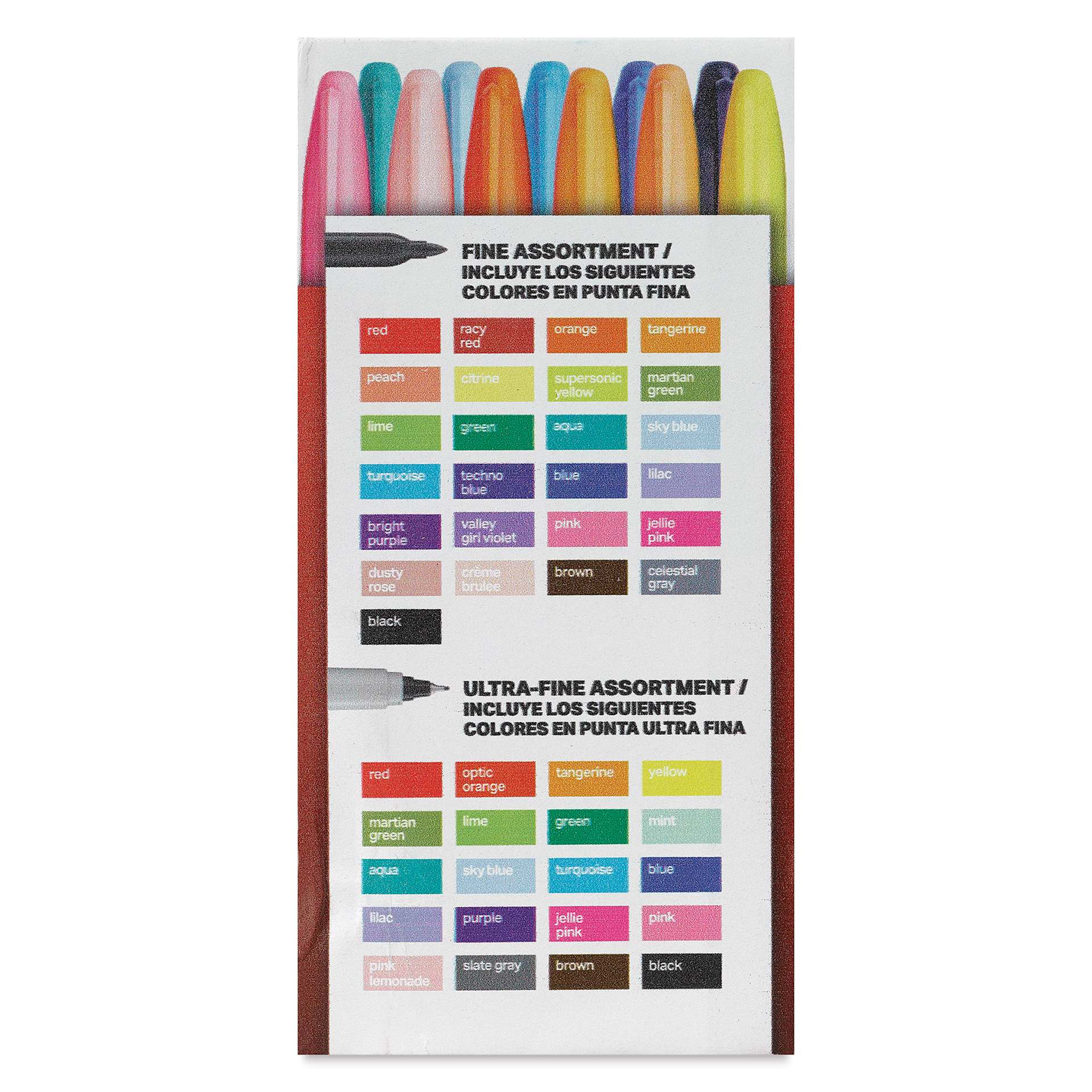 Sharpie The Ultimate Collection Markers - Set of 45, color chart on the side of the packaging