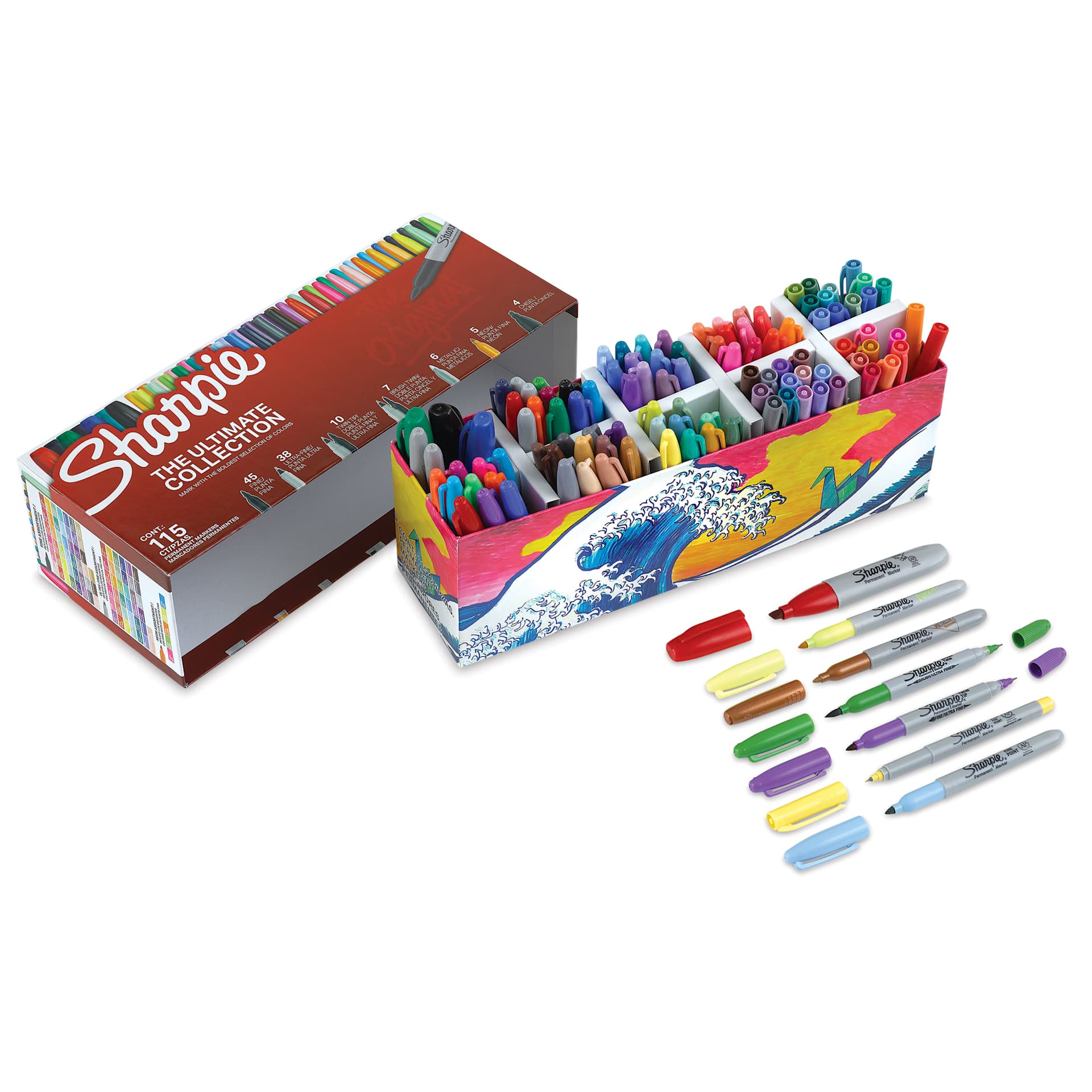Sharpie The Ultimate Collection Markers - Set of 115, contents laid out Sharpie The Ultimate Collection Markers - Set of 115, contents laid out