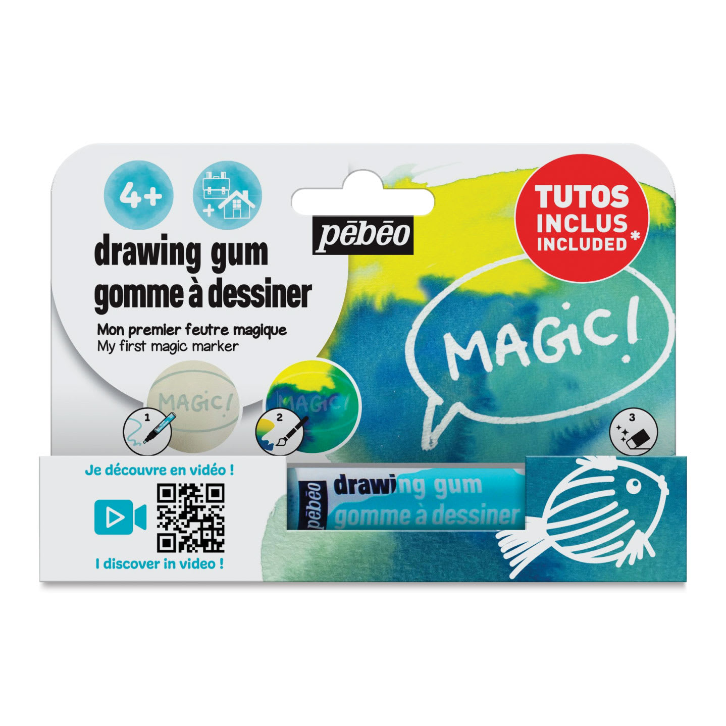 Front of package for Pebeo Drawing Gum Marker for Kids.