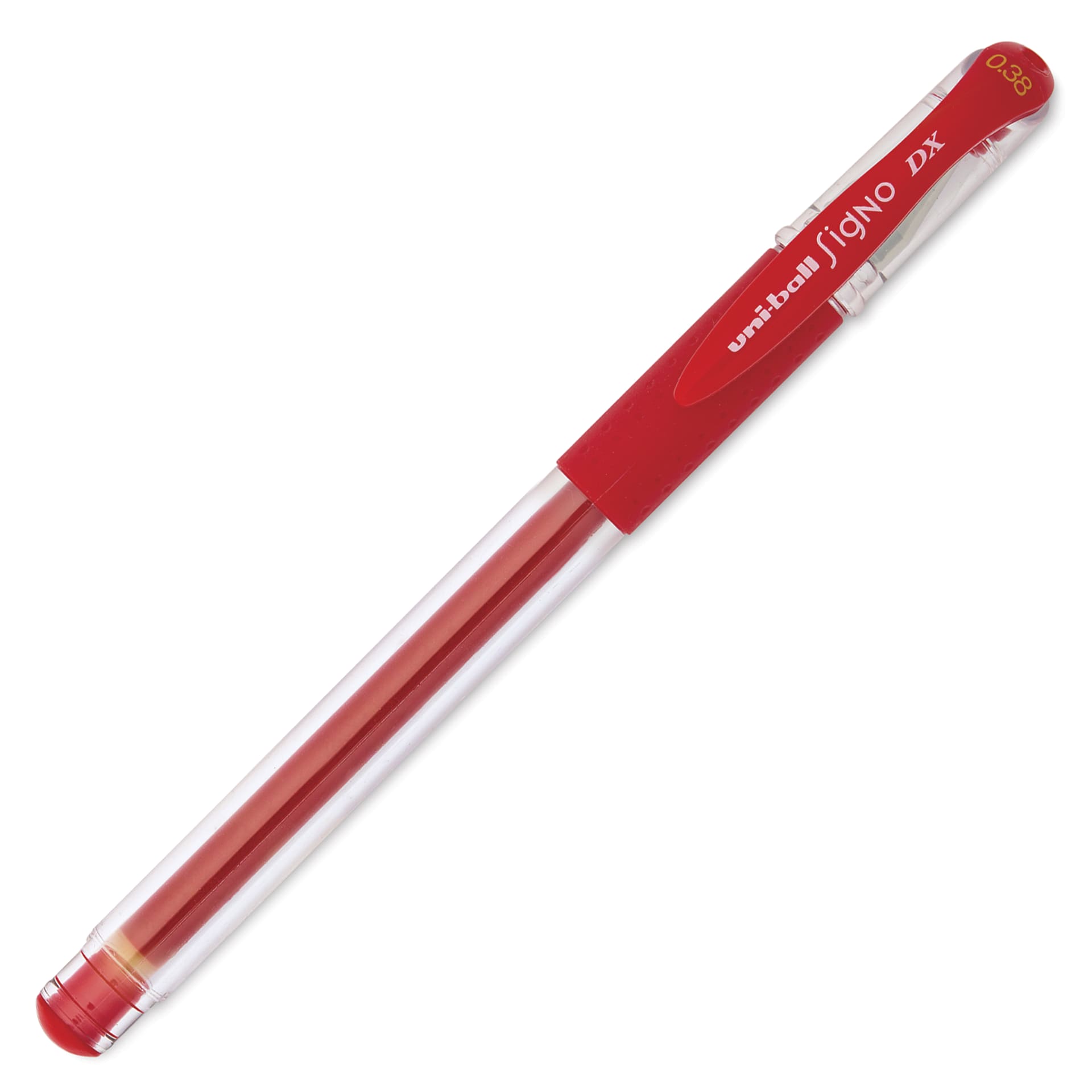 Uni-Ball Signo DX Gel Pen - Red, cap on