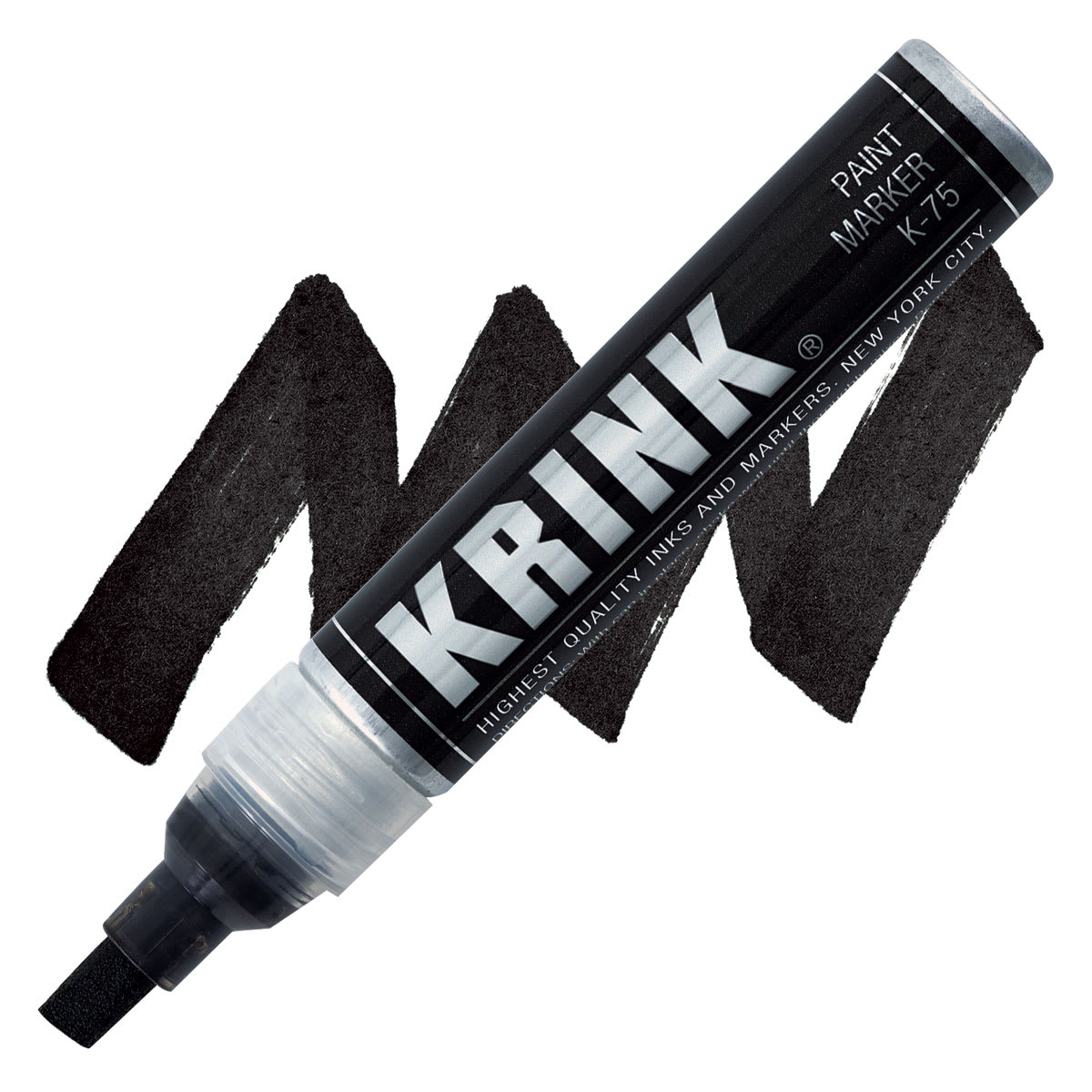 Krink K-75 Paint Marker - Black marker and swatch