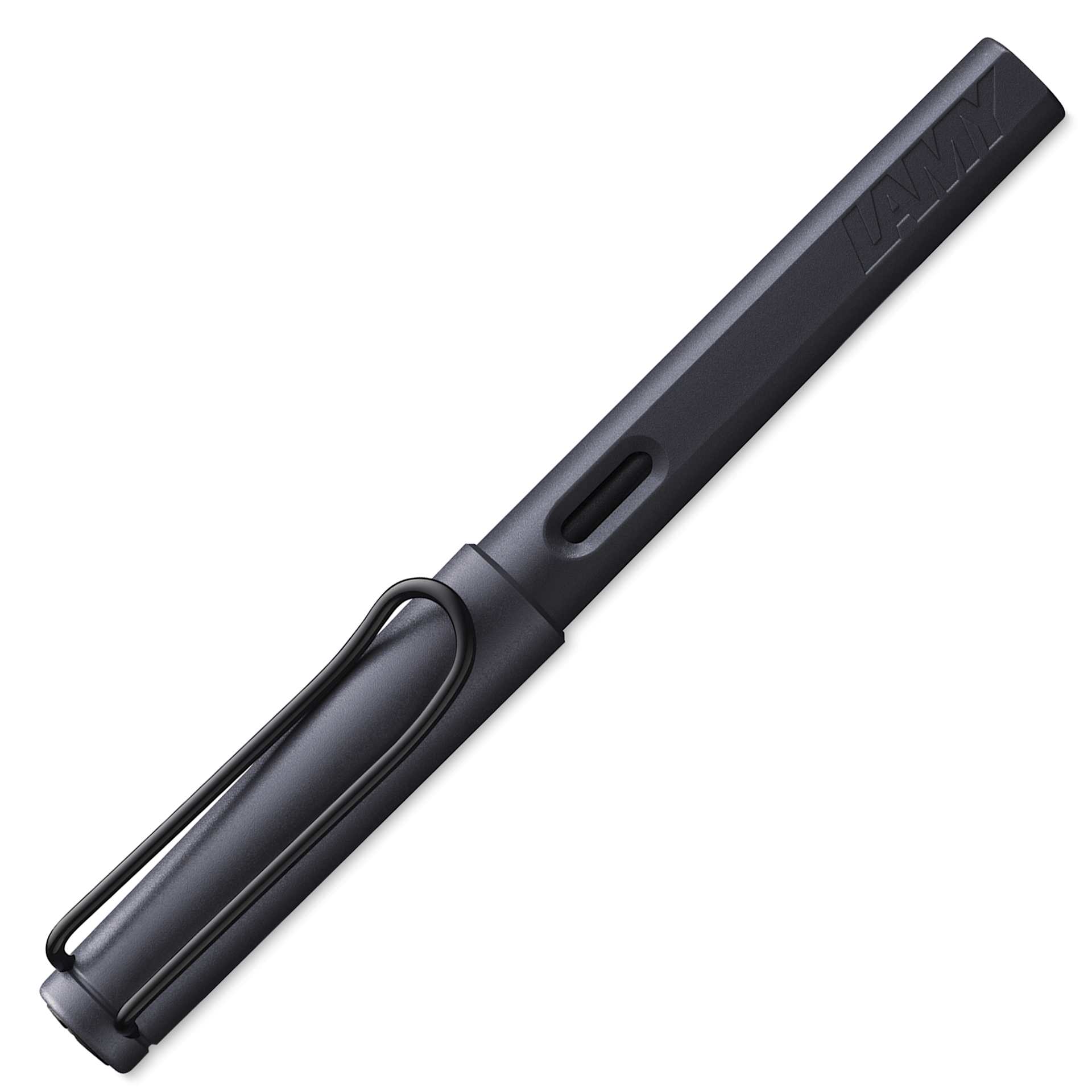 Lamy Safari Fountain Pen - Black Steel - with cap on
