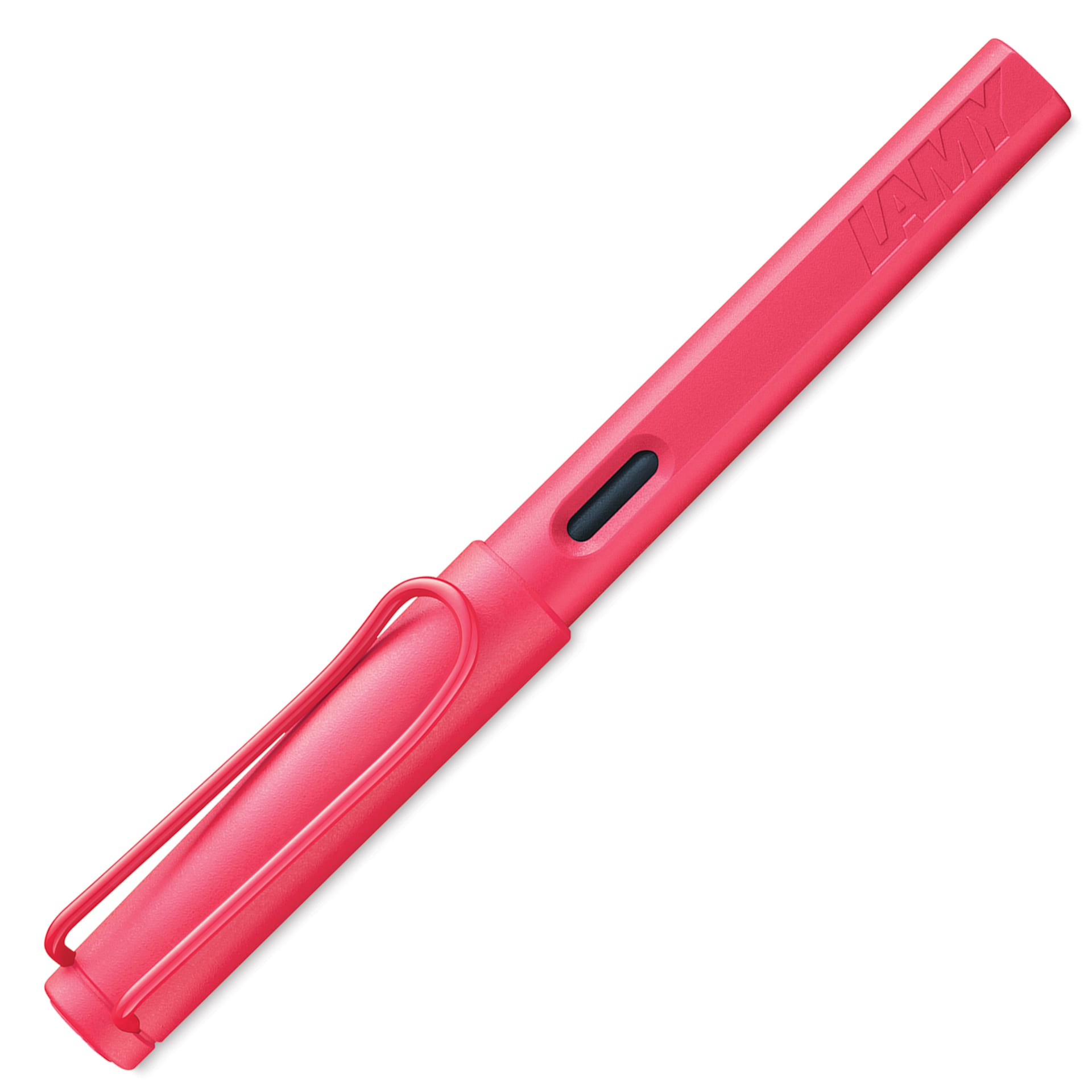 Lamy Safari Fountain Pen - Sunset Coral, Medium Nib, cap on