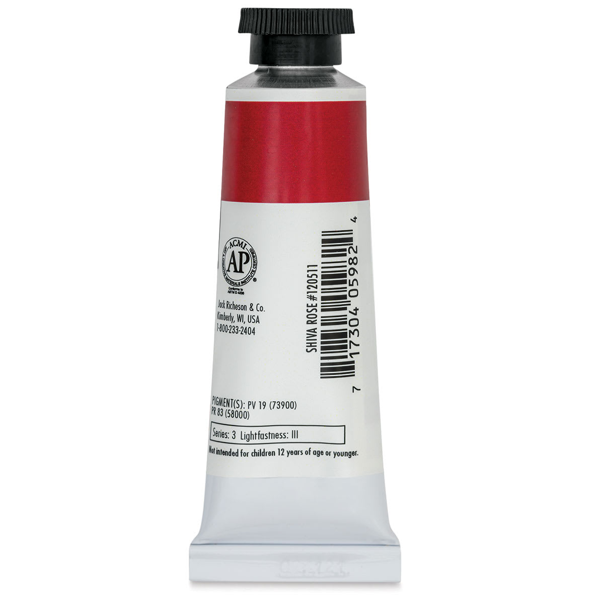 Richeson Casein Paint the Shiva Series - Shiva Rose, 37 ml tube back