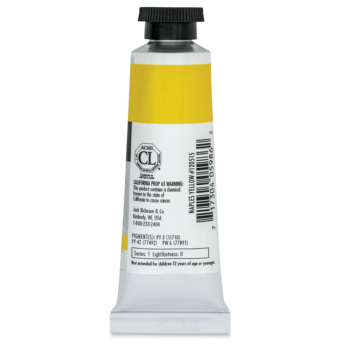 Richeson Casein Paint the Shiva Series - Naples Yellow Hue, 37 ml tube back