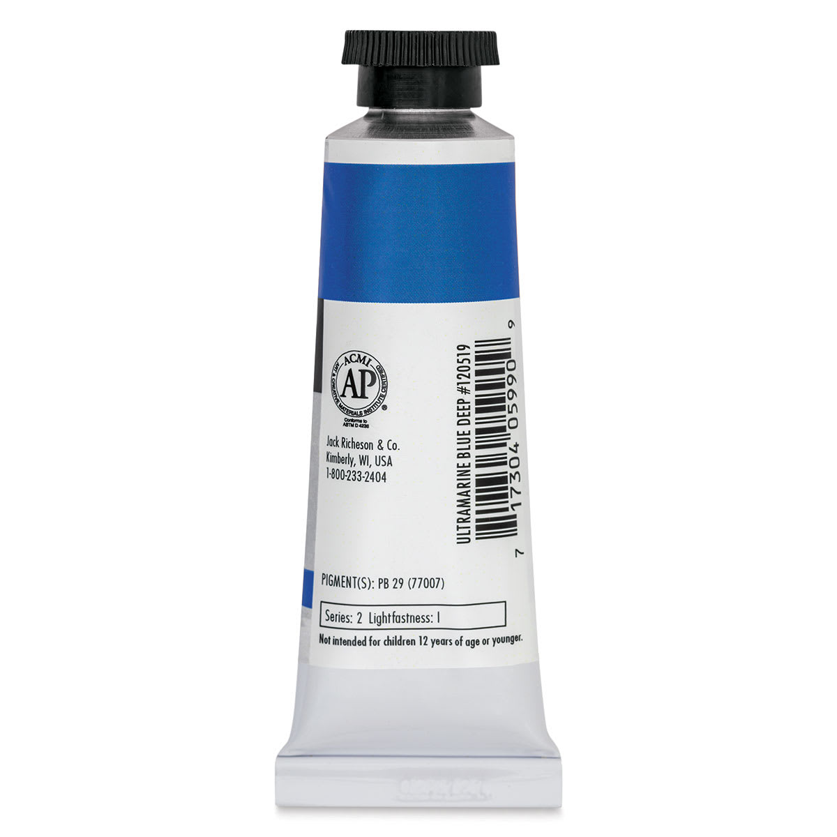 Richeson Casein Paint the Shiva Series - Ultramarine Blue Deep, 37 ml tube back