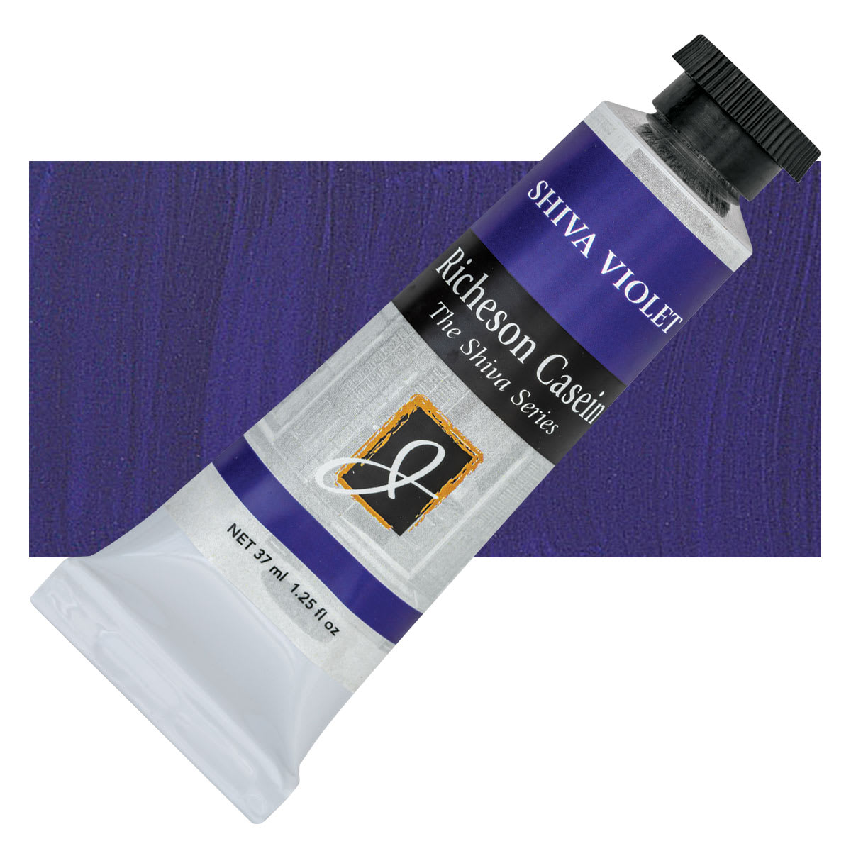 Richeson Casein Paint the Shiva Series - Shiva Violet, 37 ml tube and swatch