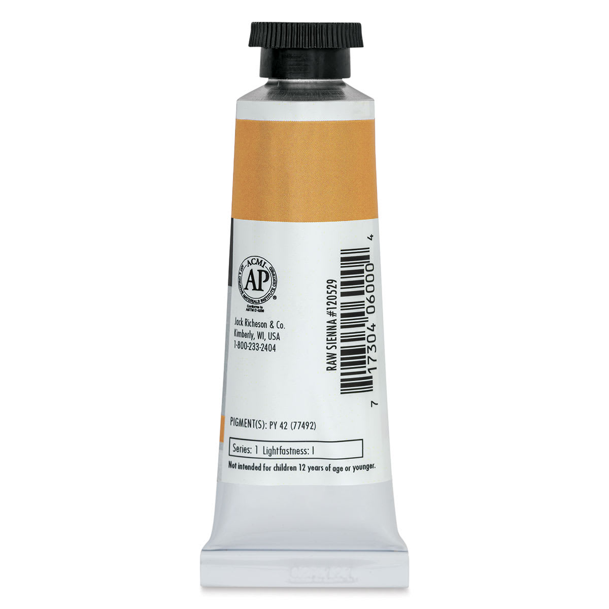 Richeson Casein Paint the Shiva Series - Raw Sienna, 37 ml tube back