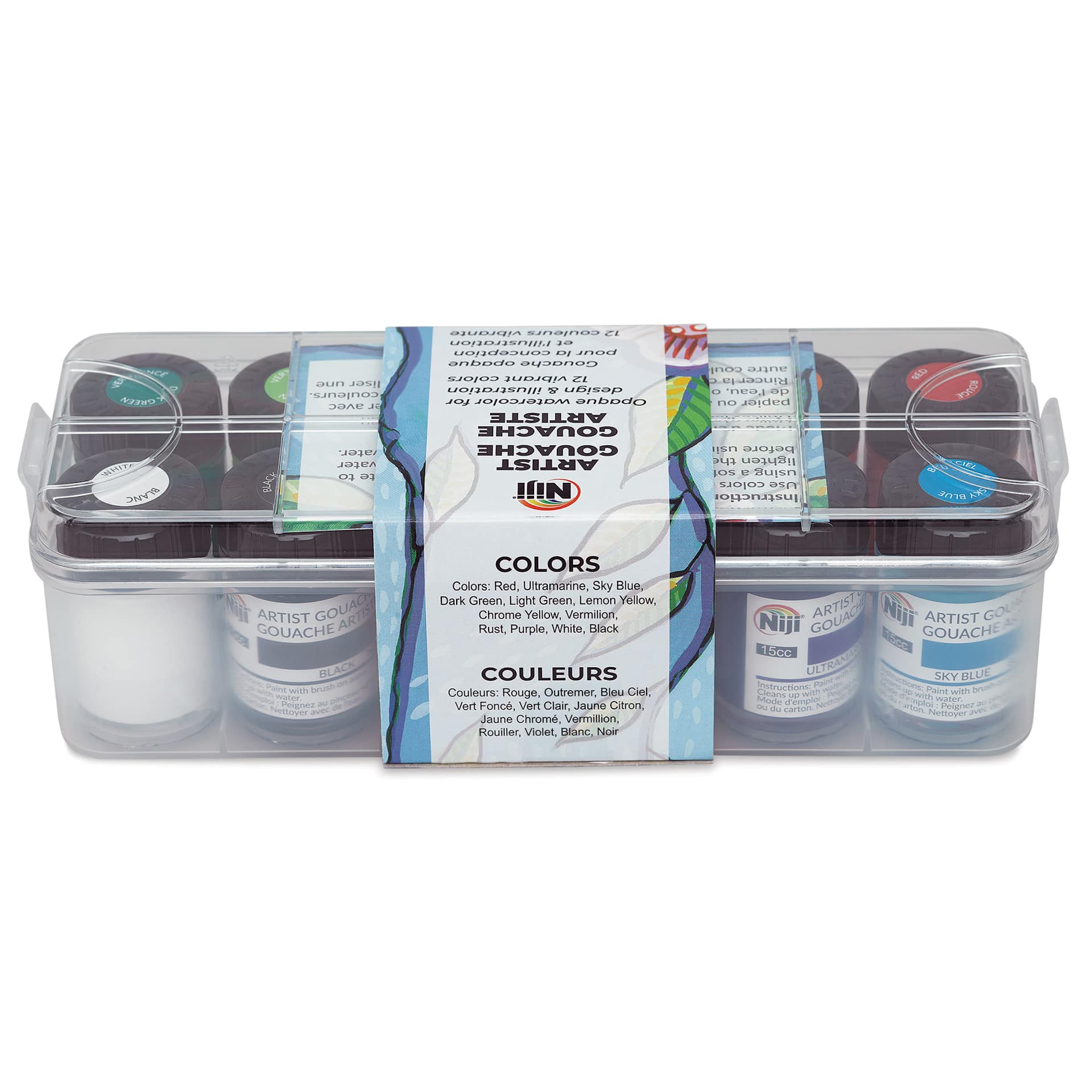 Niji Artist Gouache - Set of 12 (back of case)