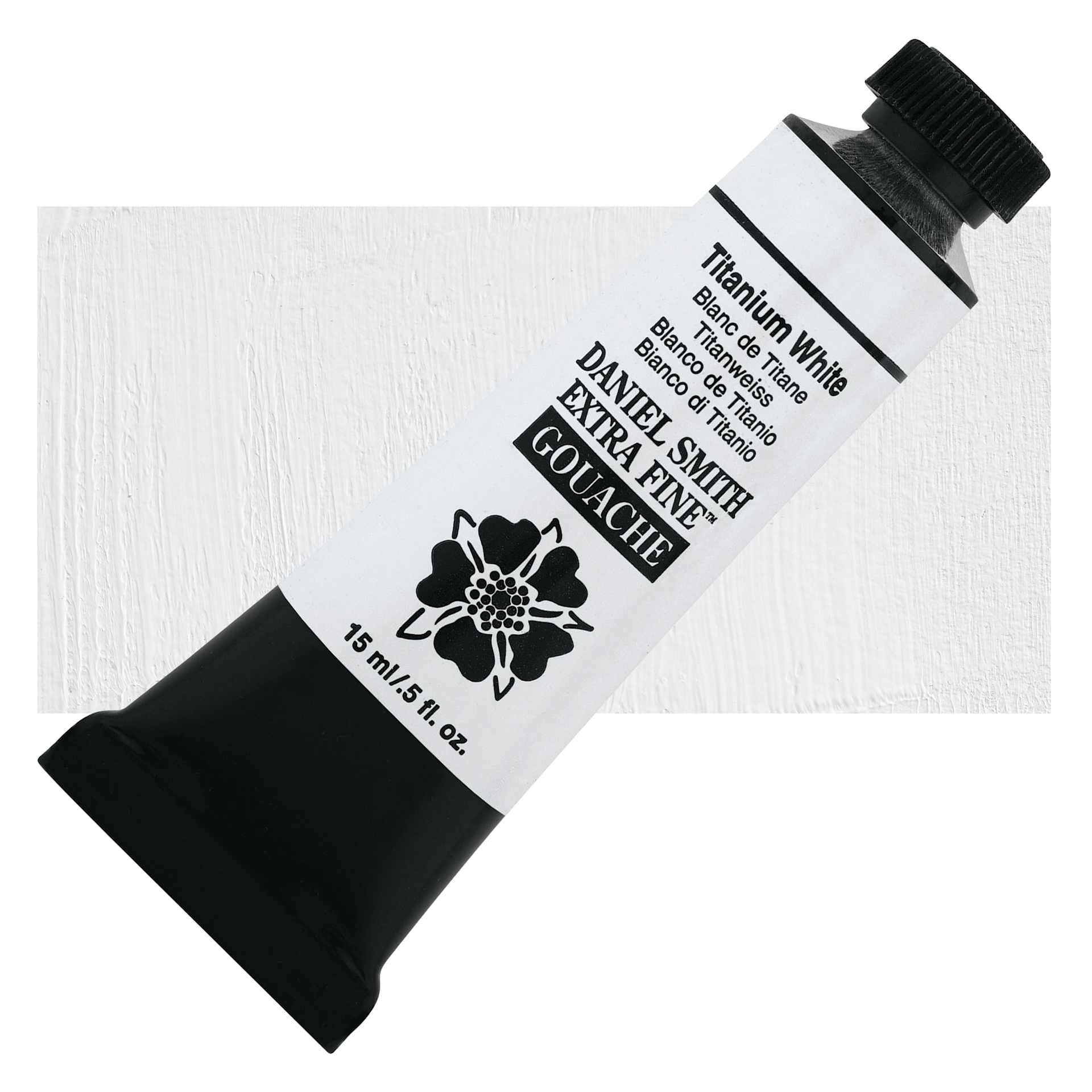 Daniel Smith Extra Fine Gouache - Titanium White, 15 ml Tube and swatch