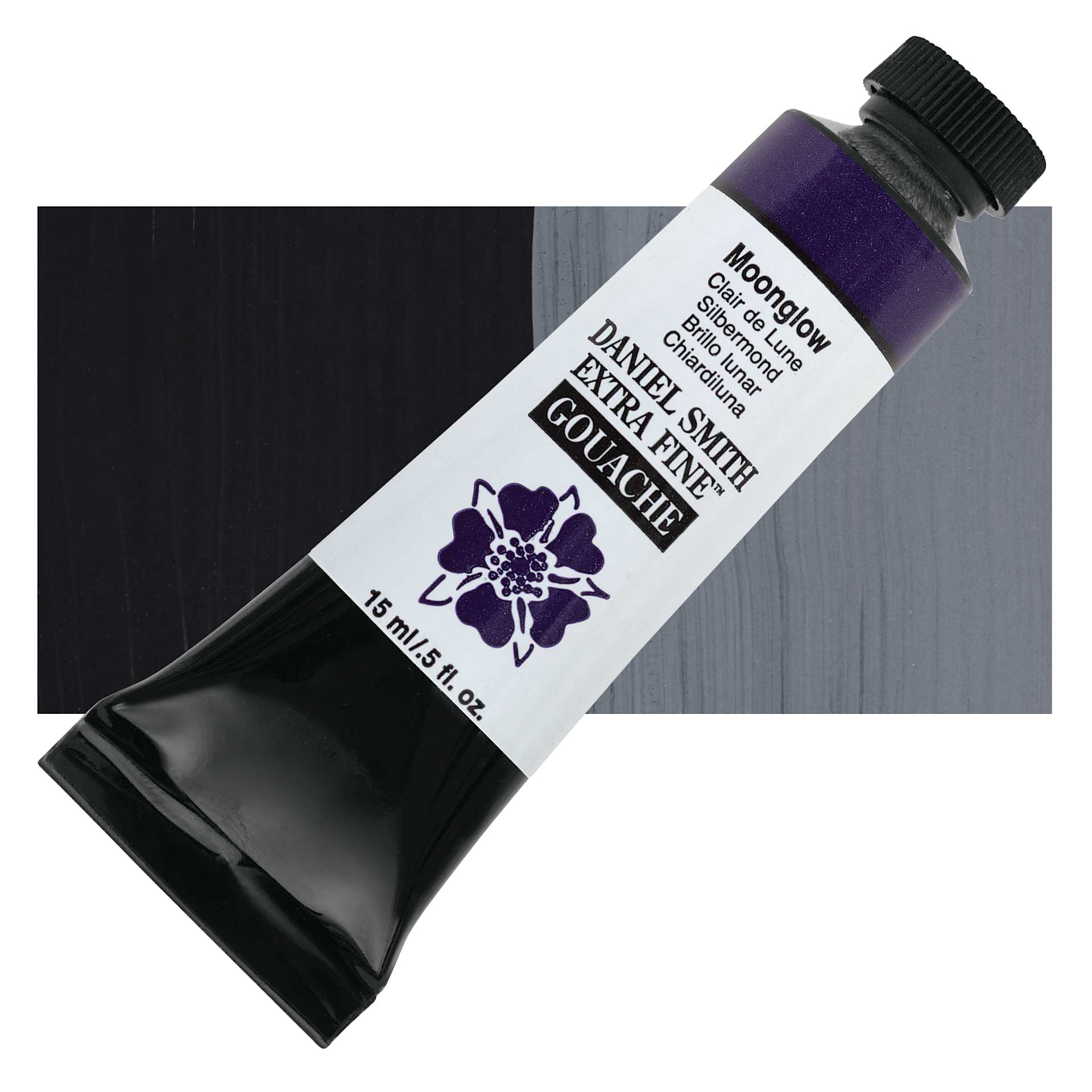 Daniel Smith Extra Fine Gouache - Moonglow, 15 ml Tube and swatch