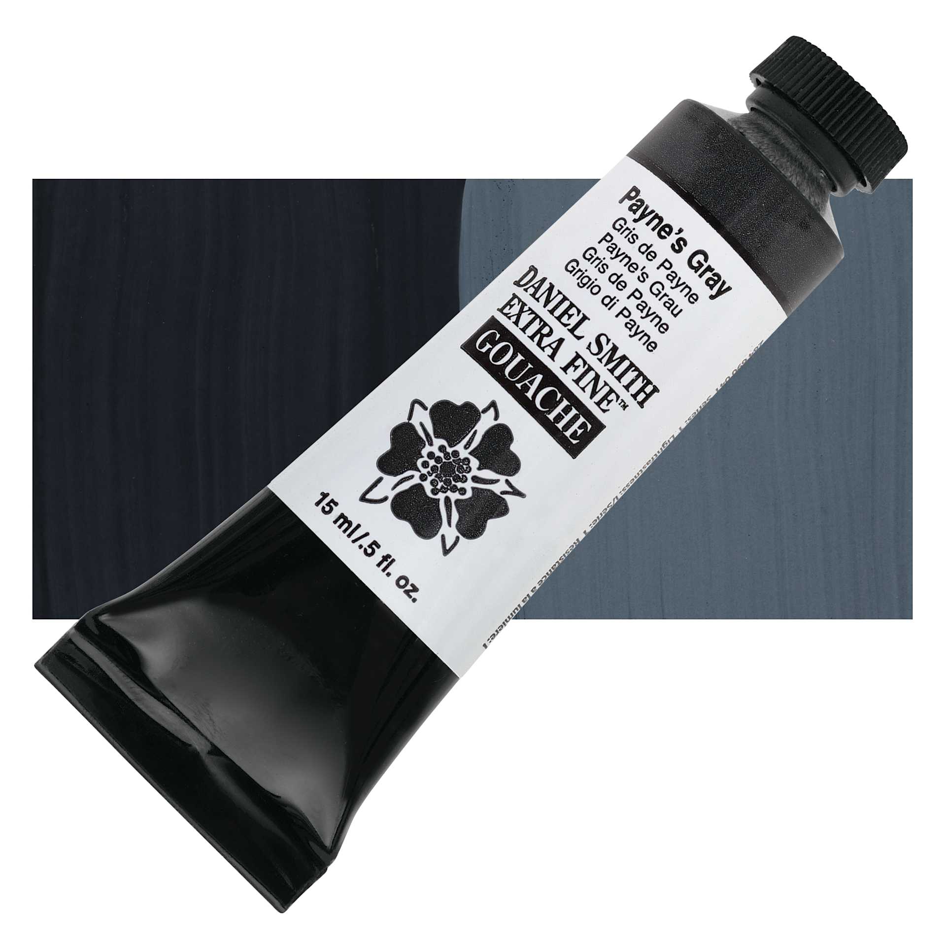 Daniel Smith Extra Fine Gouache - Payne's Gray, 15 ml Tube and swatch