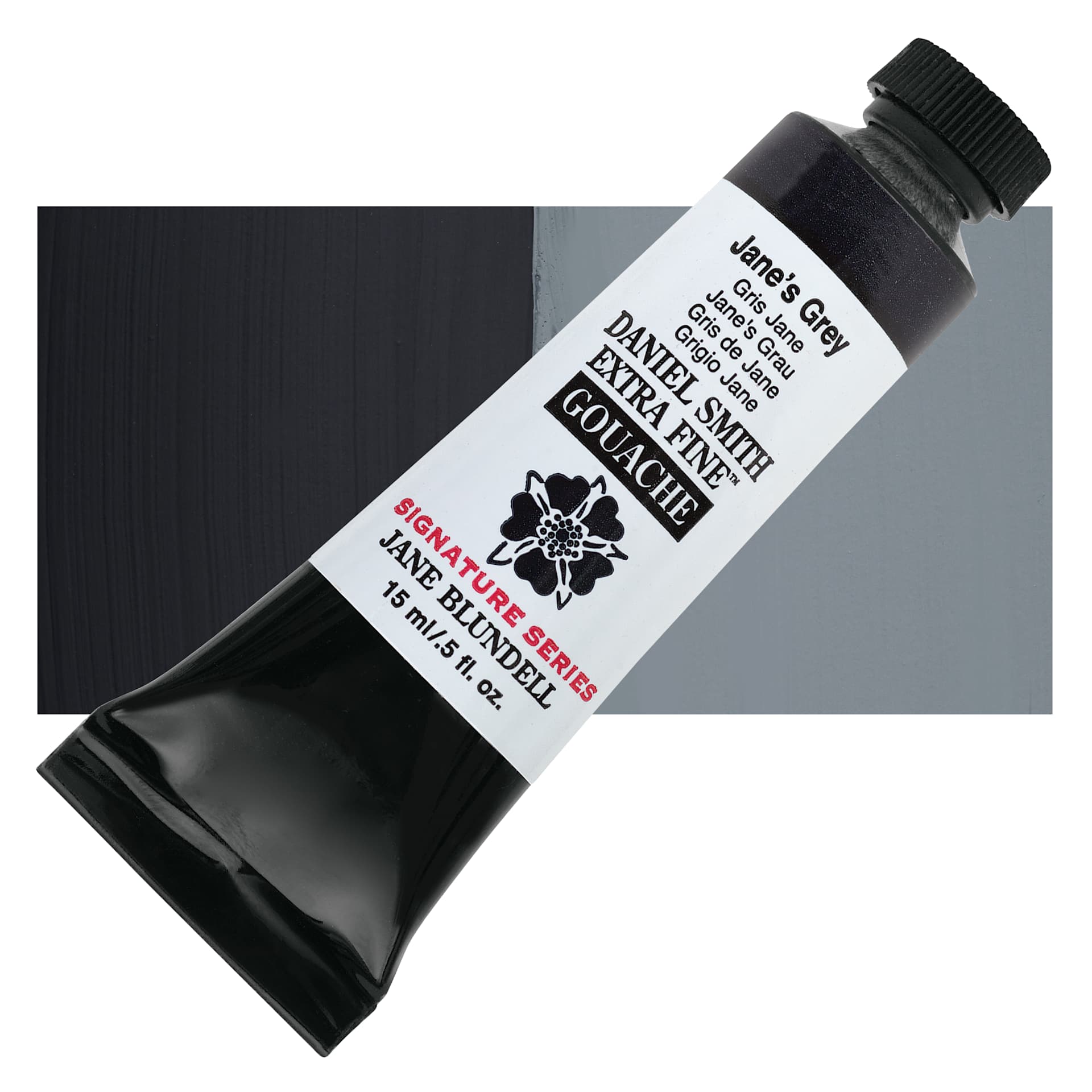 Daniel Smith Extra Fine Gouache - Jane's Grey, 15 ml tube and swatch
